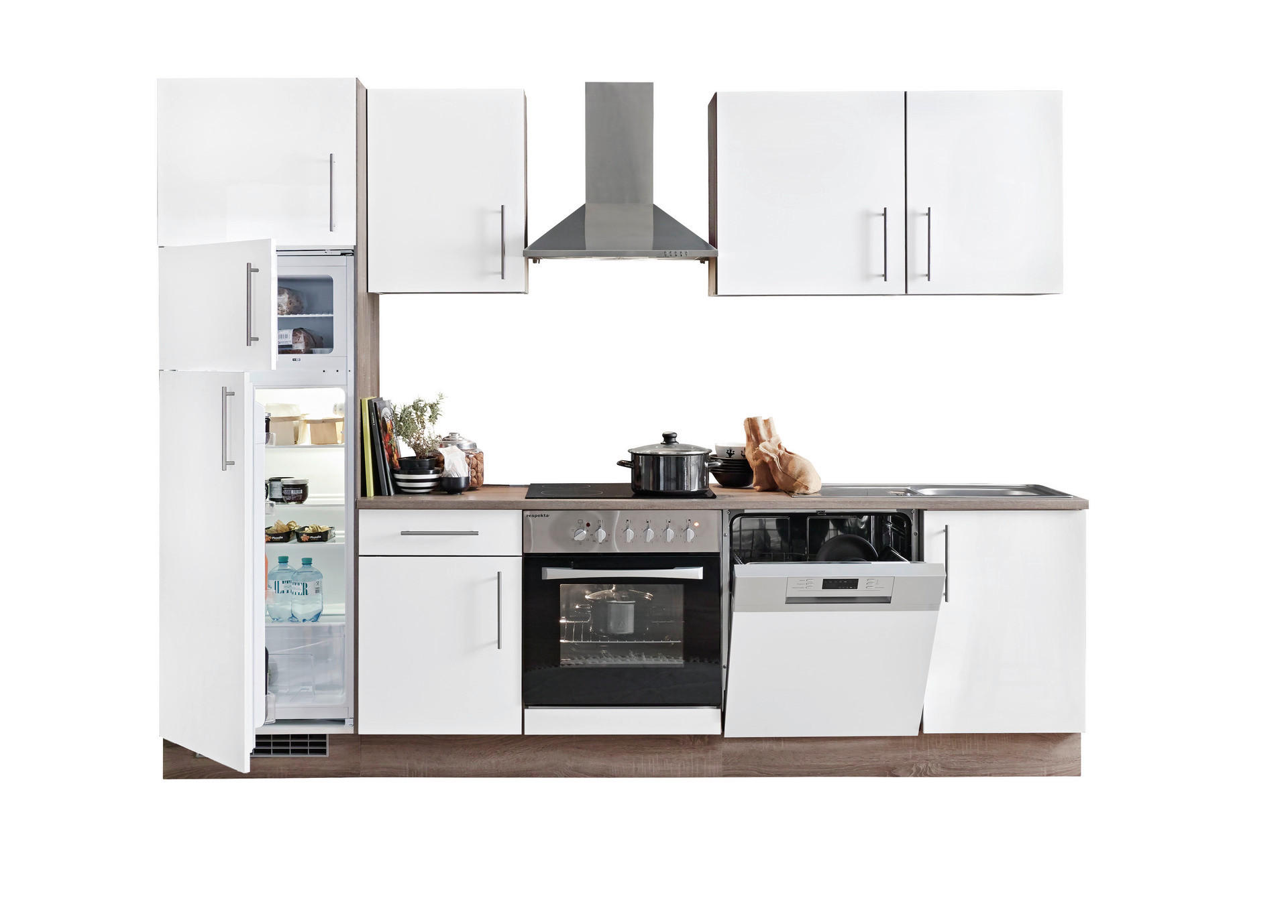 Küchenblock Judith weiß Lack Hochglanz B/H/T: ca. 280x212x60 cm Judith - weiß (280,00/212,00/60,00cm)