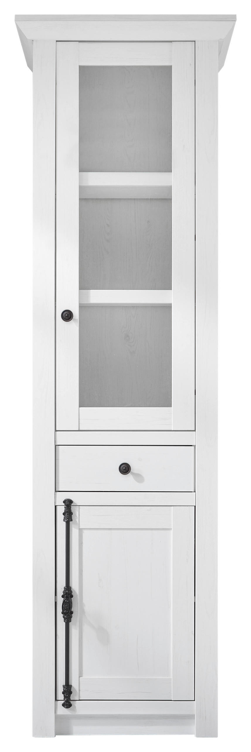 Vitrinenschrank Westerland weiß Pinie Nachbildung B/H/T: ca. 63x207x45 cm Westerland - weiß (63,00/207,00/45,00cm)