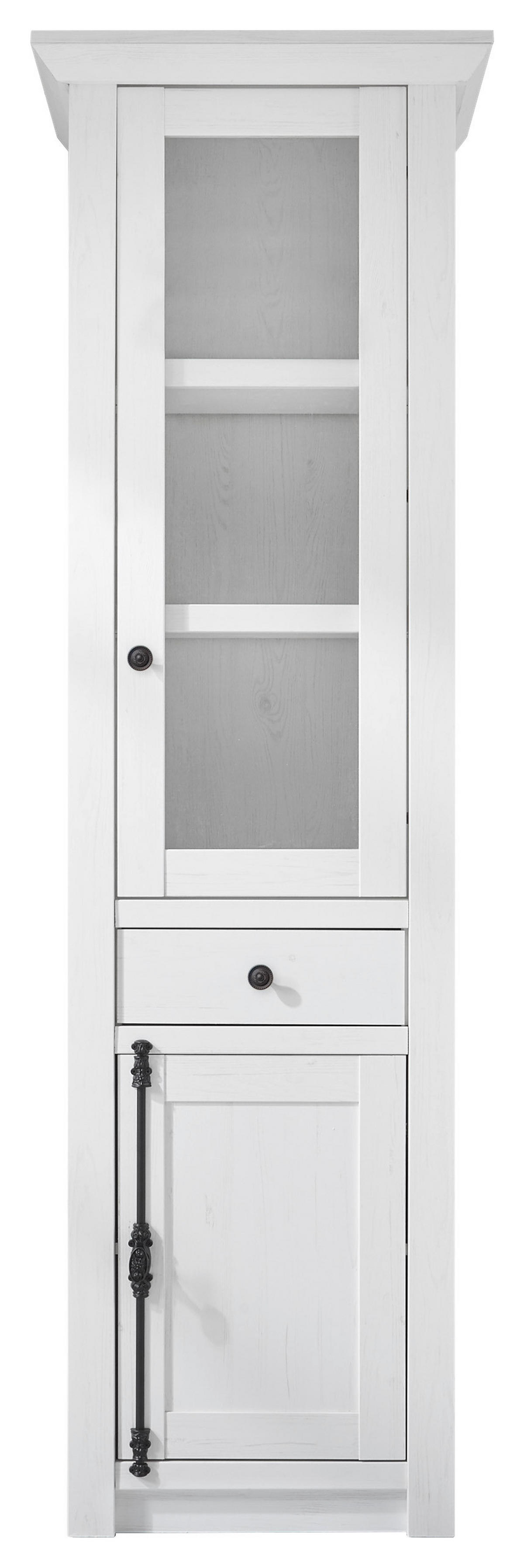 Vitrinenschrank Westerland weiß Pinie Nachbildung B/H/T: ca. 63x207x45 cm Westerland - weiß (63,00/207,00/45,00cm)