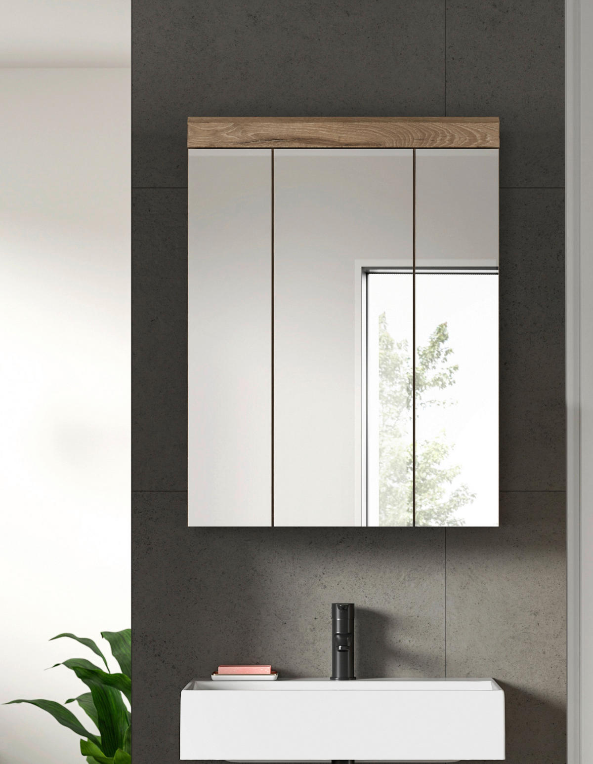 Spiegelschrank Wave Nachbildung B/H/T: ca. 60x79x18 cm Wave - (60,00/79,00/18,00cm)