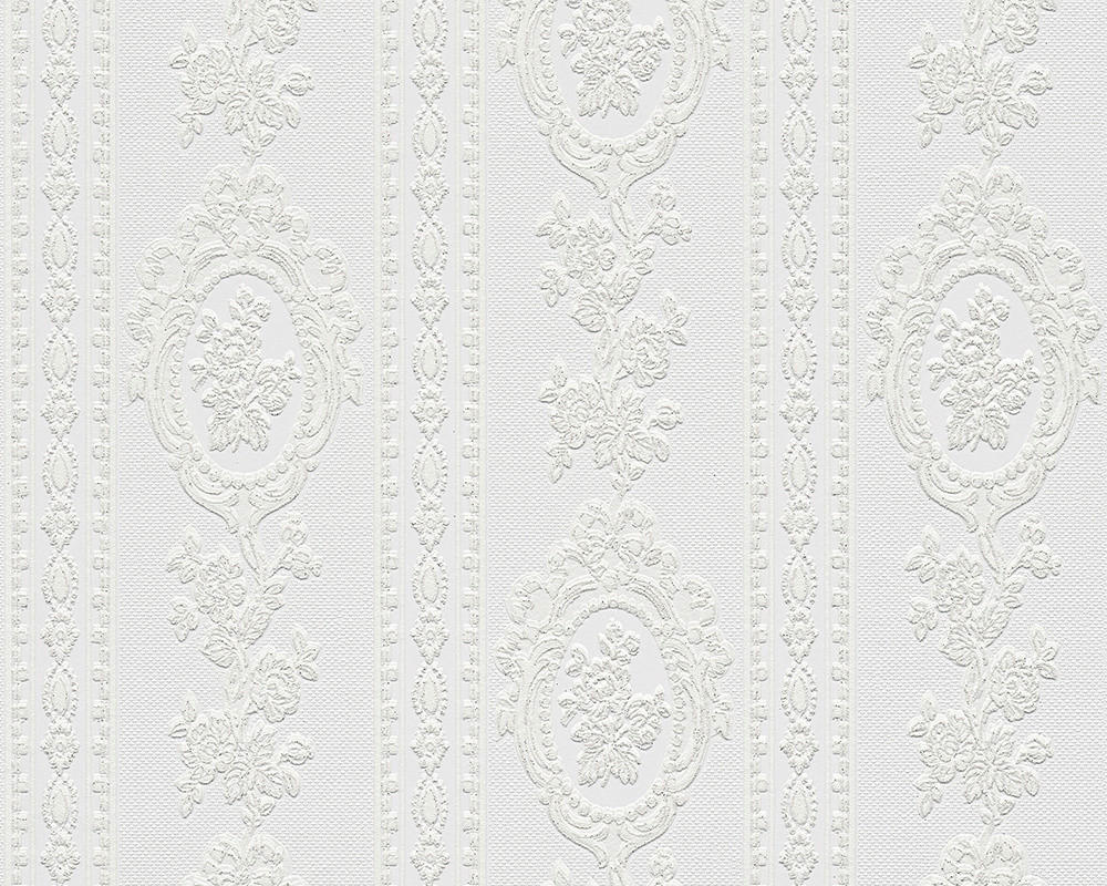 Vinyltapete Ornament weiß B/L: ca. 53x1005 cm Vinyltapete_1861-40 - weiß (53,00/1005,00cm)
