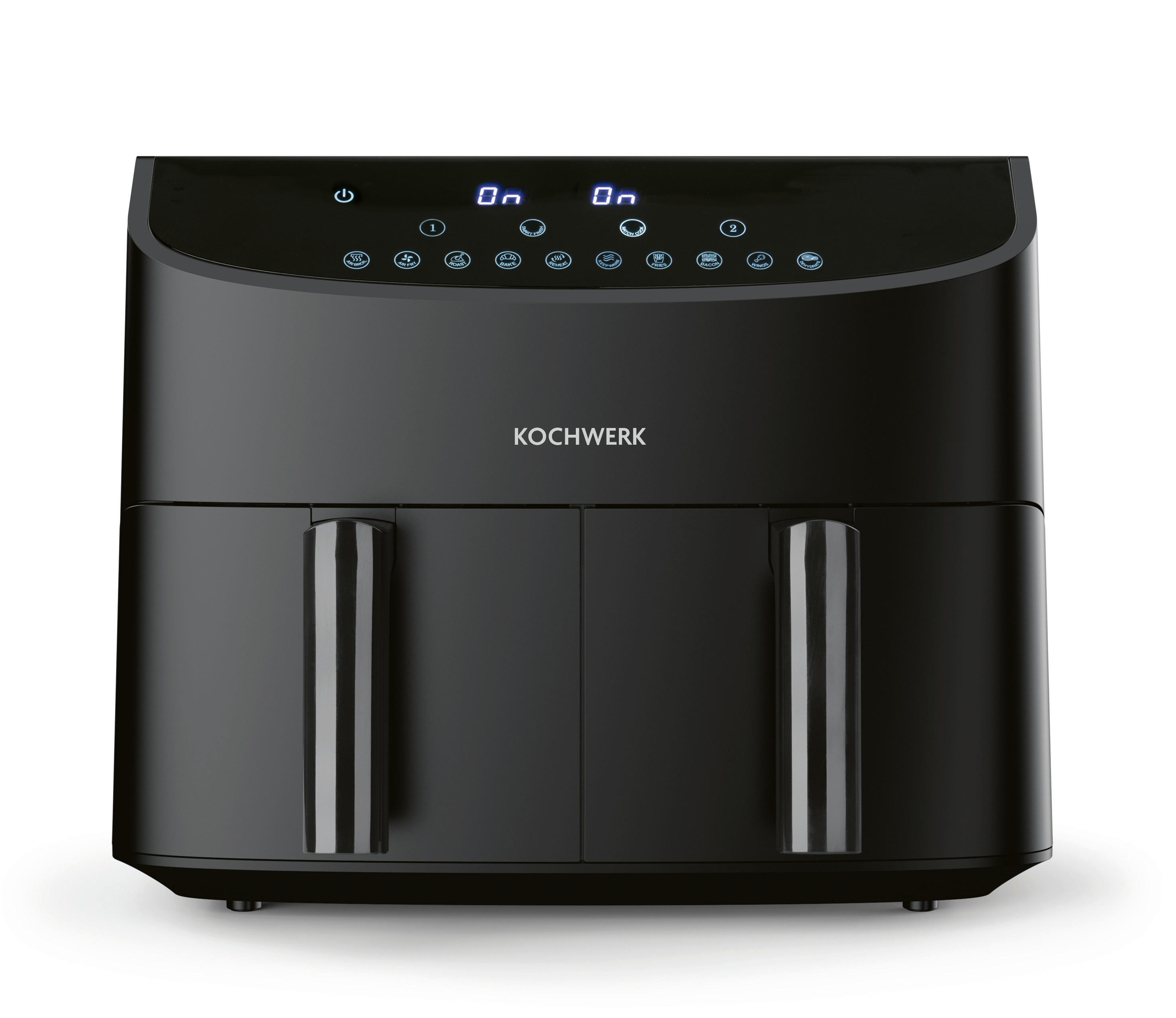 Kochwerk Heißluftfritteuse schwarz Metall B/H/L: ca. 36x31x39 cm ca. 3,5 l Doppel-Heißluftfritteuse 13186 - schwarz (39,00/36,00/31,00cm) - Kochwerk