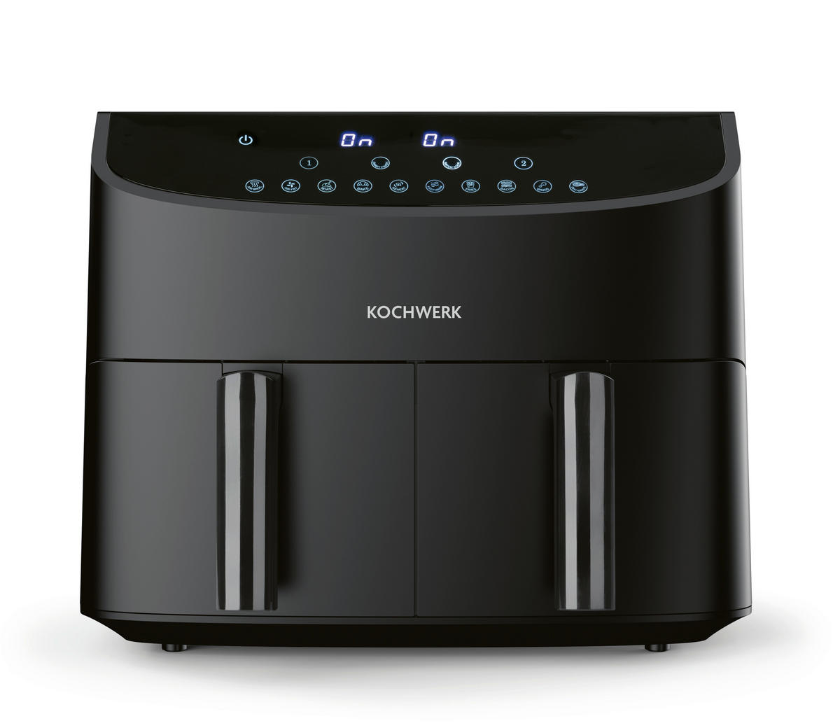 Kochwerk Heißluftfritteuse schwarz Metall B/H/L: ca. 36x31x39 cm ca. 3,5 l Doppel-Heißluftfritteuse 13186 - schwarz (39,00/36,00/31,00cm) - Kochwerk
