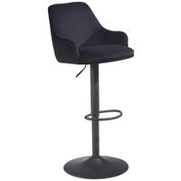 Barhocker schwarz schwarz Samt Eisen B/H/T: ca. 45x106x45 cm Barhocker - schwarz (45,00/106,00/45,00cm) - Wohnling