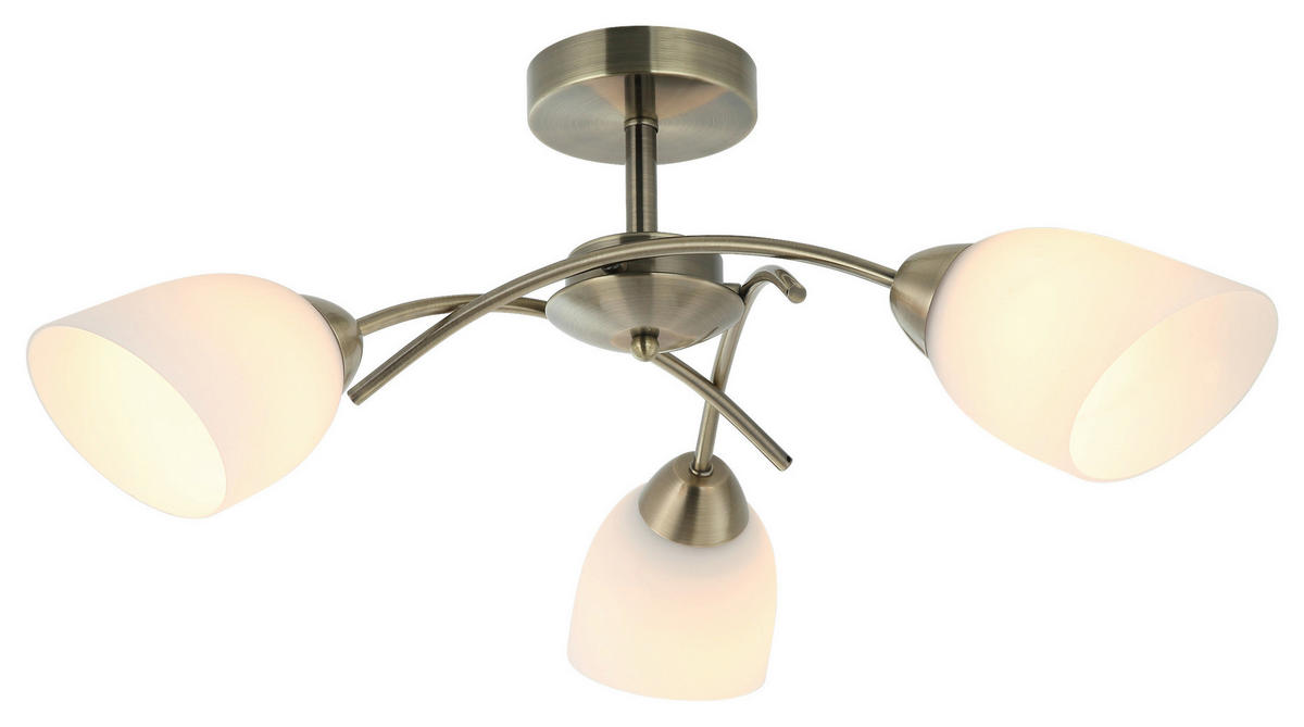 Lamkur Deckenleuchte DONNA 45467 oxidgrün Glas Metall H/L: ca. 25x51 cm E27 3 Brennstellen Donna - oxidgrün (51,00cm) - Lamkur