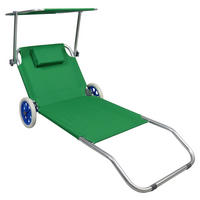 VCM Sonnenliege grün Polyester-Mischgewebe B/H/L: ca. 65x16x165 cm Sonnenliege - grün (165,00/65,00/16,00cm) - VCM