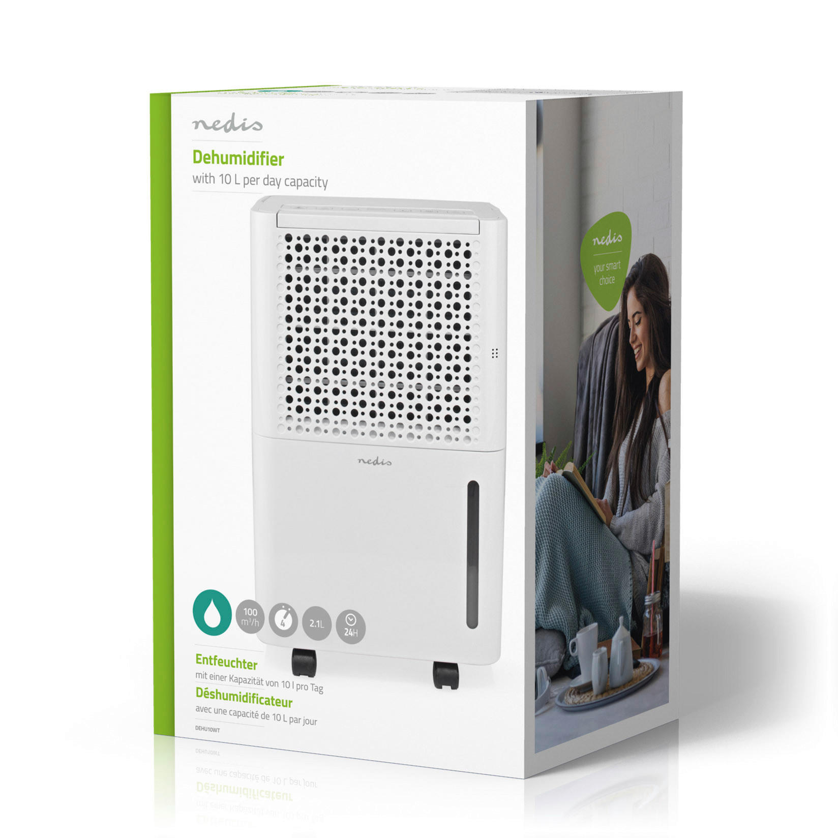 Nedis Luftentfeuchter weiß Kunststoff B/H/L: ca. 27x42,5x20,5 cm Luftentfeuchter_Nedis - weiß (20,50/27,00/42,50cm) - Nedis