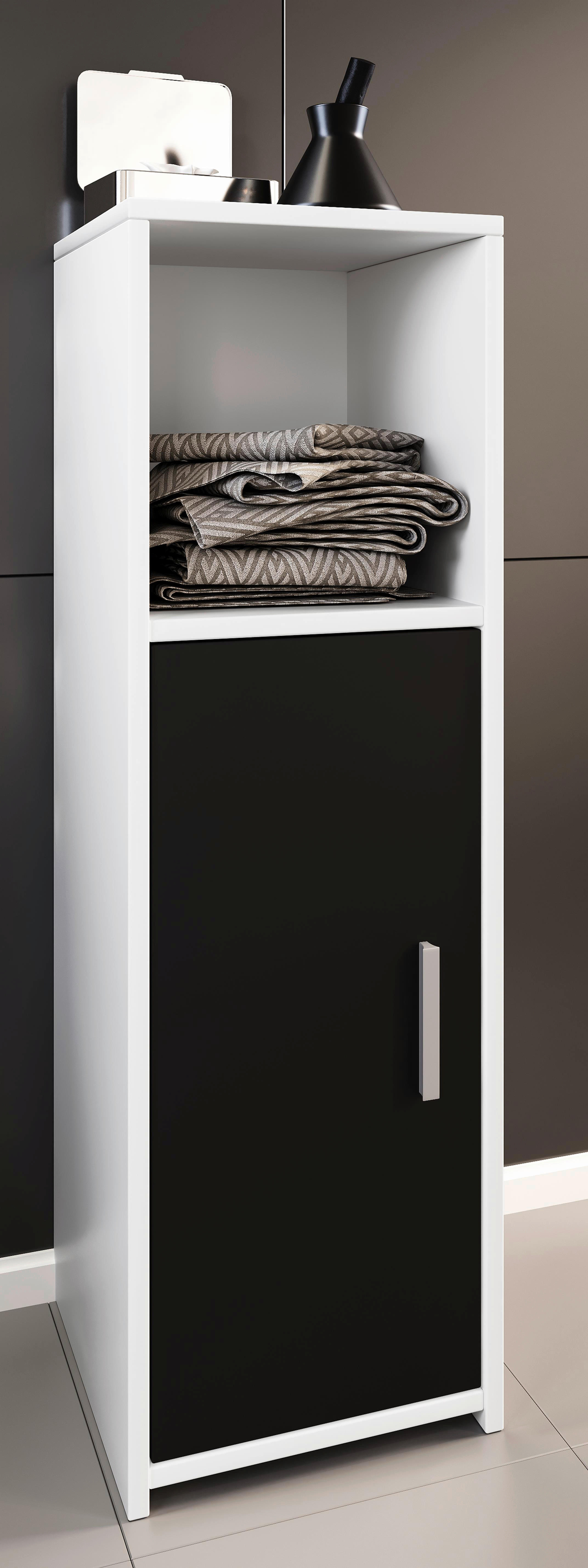 Midischrank Zalo weiß schwarz B/H/T: ca. 30x95x30 cm Zalo - weiß/schwarz (30,00/95,00/30,00cm) - VCM Möbel