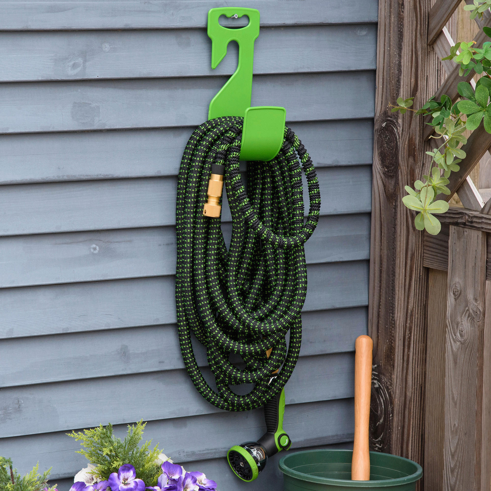 Outsunny Gartenschlauch schwarz B/H/L: ca. 2x300x2 cm Gartenschlauch - schwarz/grün (2,00/2,00/300,00cm) - Outsunny