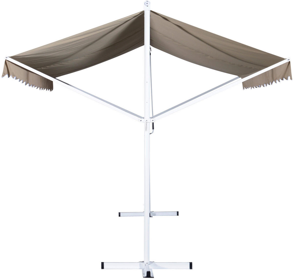 Outsunny Standmarkise creme Polyester-Mischgewebe B/H/L: ca. 294x250x295 cm Standmarkise_mit_Kurbel - creme (295,00/294,00/250,00cm) - Outsunny