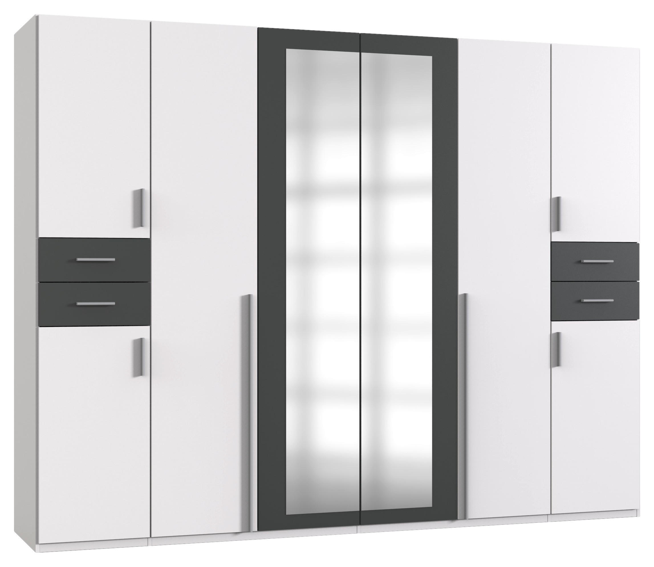 Kleiderschrank Vegas weiß Graphit B/H/T: ca. 270x208x58 cm Vegas - weiß/Graphit (270,00/208,00/58,00cm)