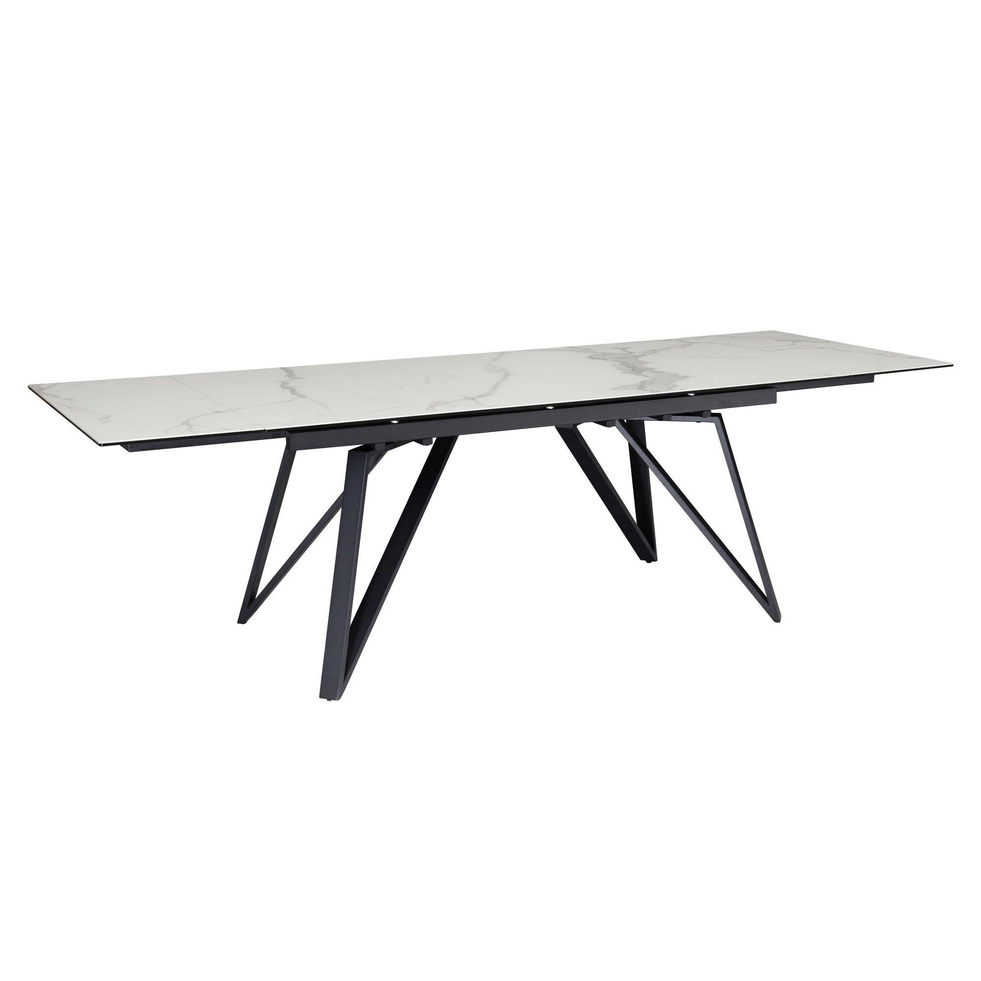 Esstisch weiß Marmor Optik B/H/T: ca. 180x76x95 cm Esszimmertisch - weiß (180,00/76,00/95,00cm) - Wohnling