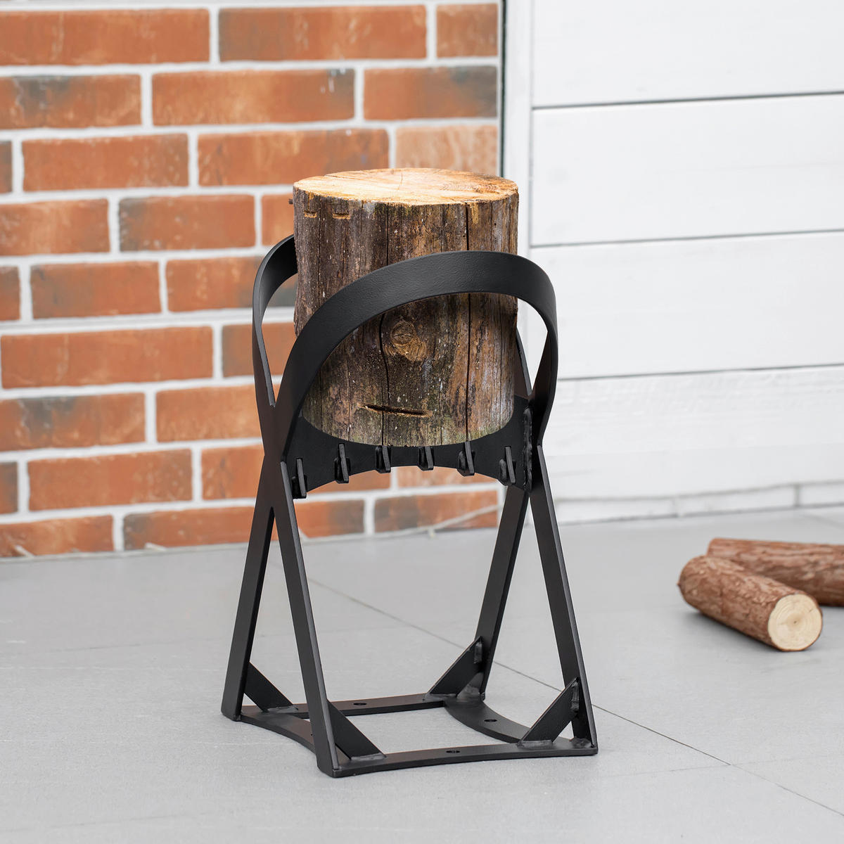 Outsunny Holzspalter mit Stahlrahmen schwarz B/H/L: ca. 20,8x37,4x24,4 cm Holzspalter_mit_Stahlrahmen - schwarz (24,40/20,80/37,40cm) - Outsunny