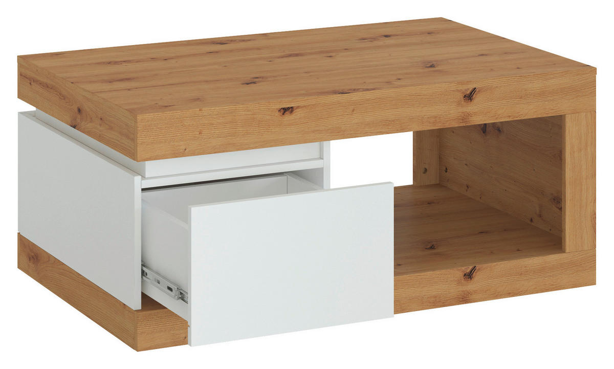 Couchtisch Luci Eiche Artisan Alpinweiß Nachbildung B/H/T: ca. 110x50x70 cm Luci - Eiche/Alpinweiß (110,00/50,00/70,00cm)