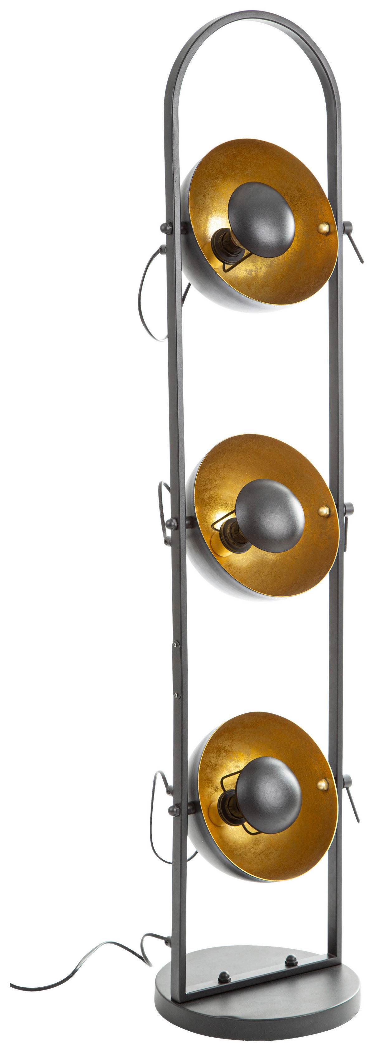GLOBO Stehleuchte OLE 46150345X schwarz gold Metall H/D: ca. 117x20 cm 3 Brennstellen OLE - gold/schwarz (20,00/117,00cm) - GLOBO