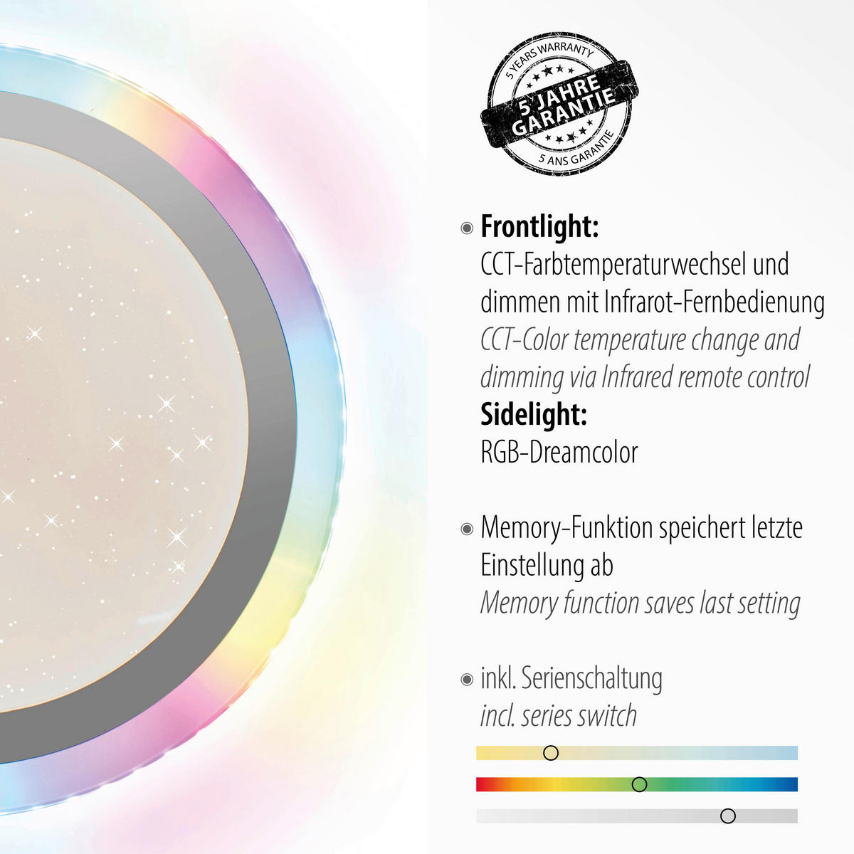 Just Light LED-Deckenleuchte CYBA 15411-21 klar silber Kunststoff Metall H/D: ca. 8x45 cm 2 Brennstellen CYBA - klar/silber (45,00/8,00cm) - Just Light