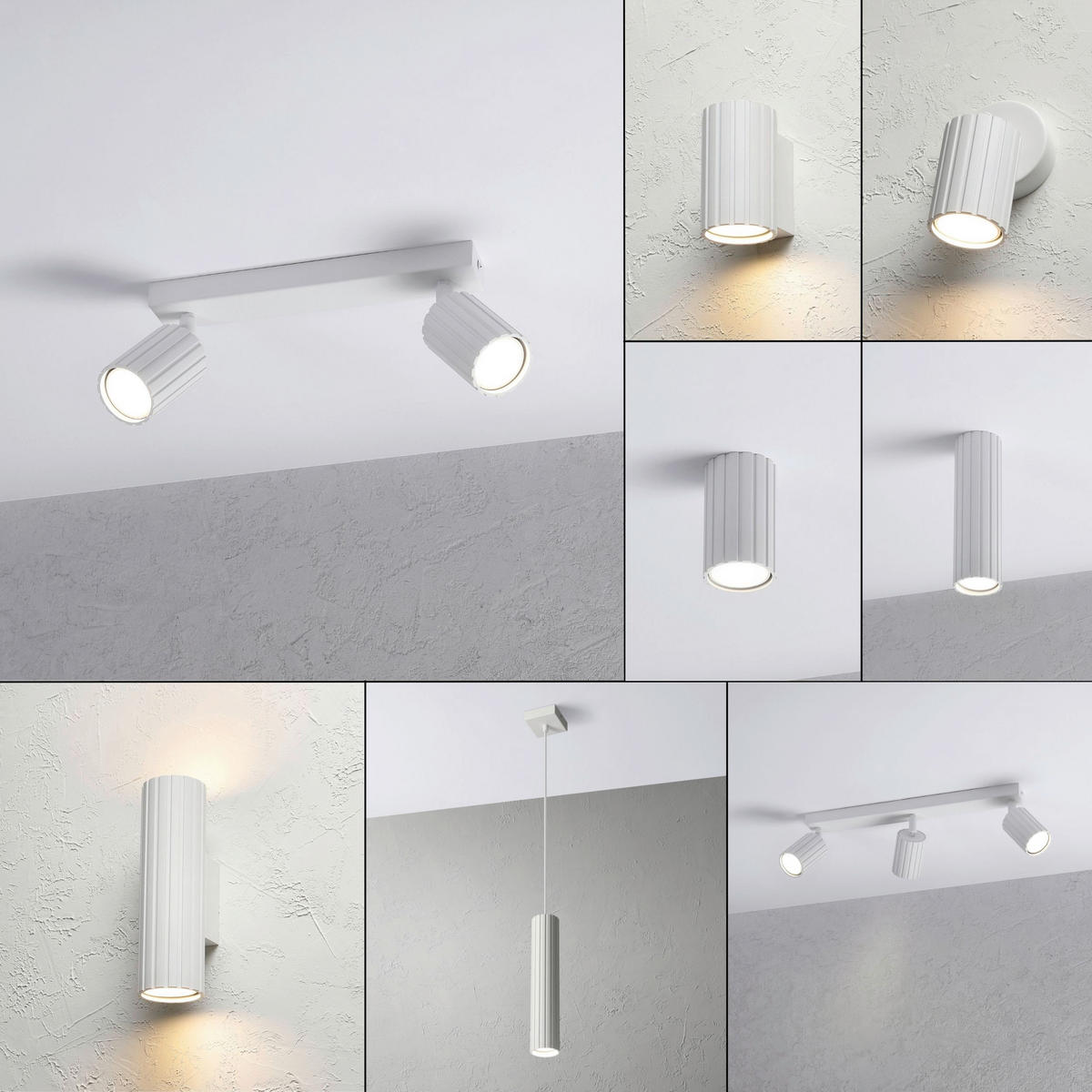 Lamkur Strahler weiß Stahl B/H/L: ca. 6,5x16,5x30 cm 2 Brennstellen Prisma - weiß (30,00/6,50/16,50cm) - Lamkur