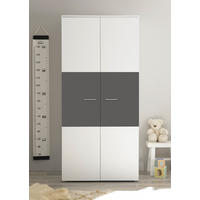 Kleiderschrank Alex weiß Graphit B/H/T: ca. 90x195x60 cm Alex - weiß/Graphit (90,00/195,00/60,00cm)