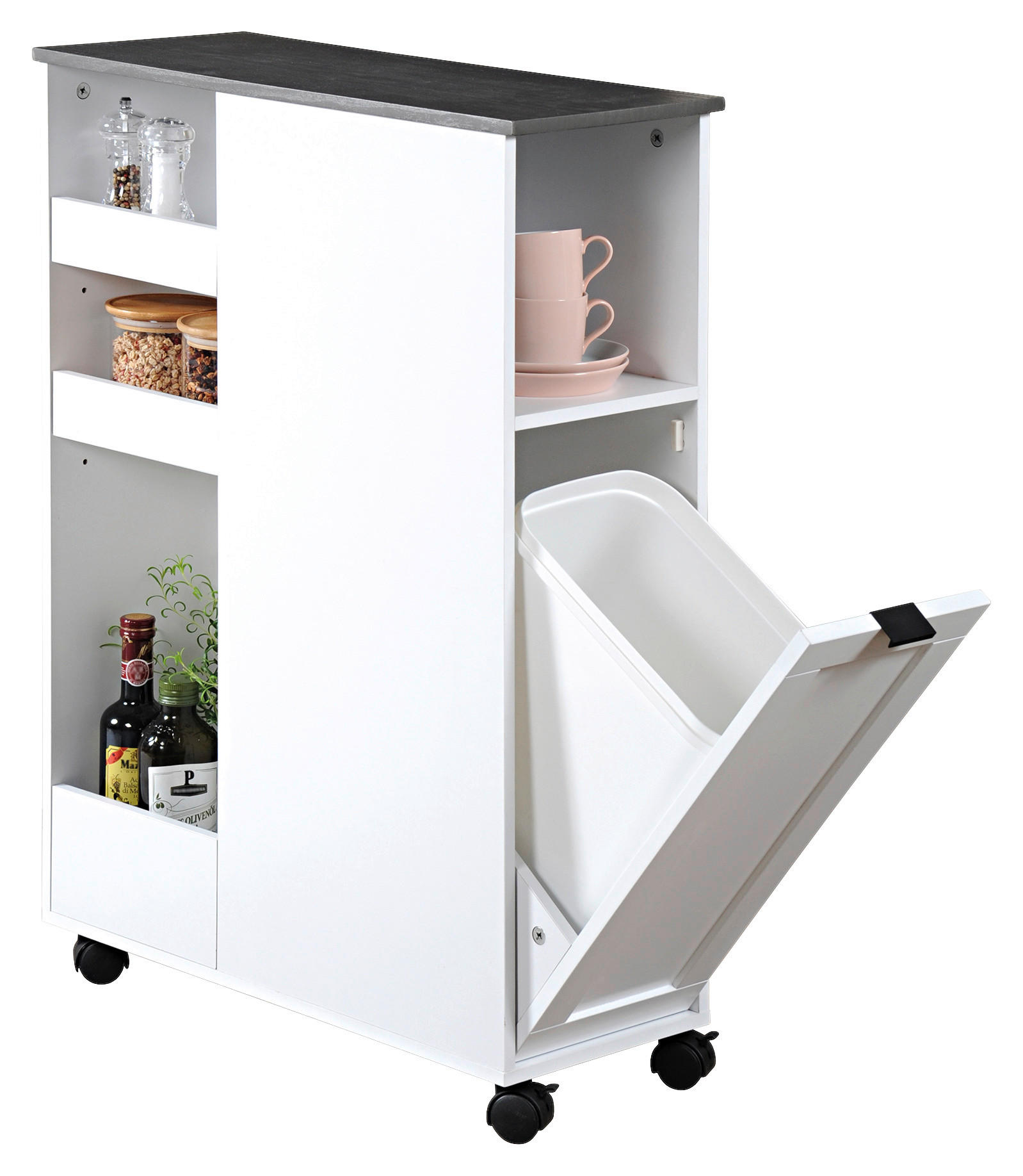 Kesper Nischenregal weiß Spanplatte B/H/L: ca. 25x86x60 cm Nischenregal - weiß/grau (60,00/25,00/86,00cm) - Kesper