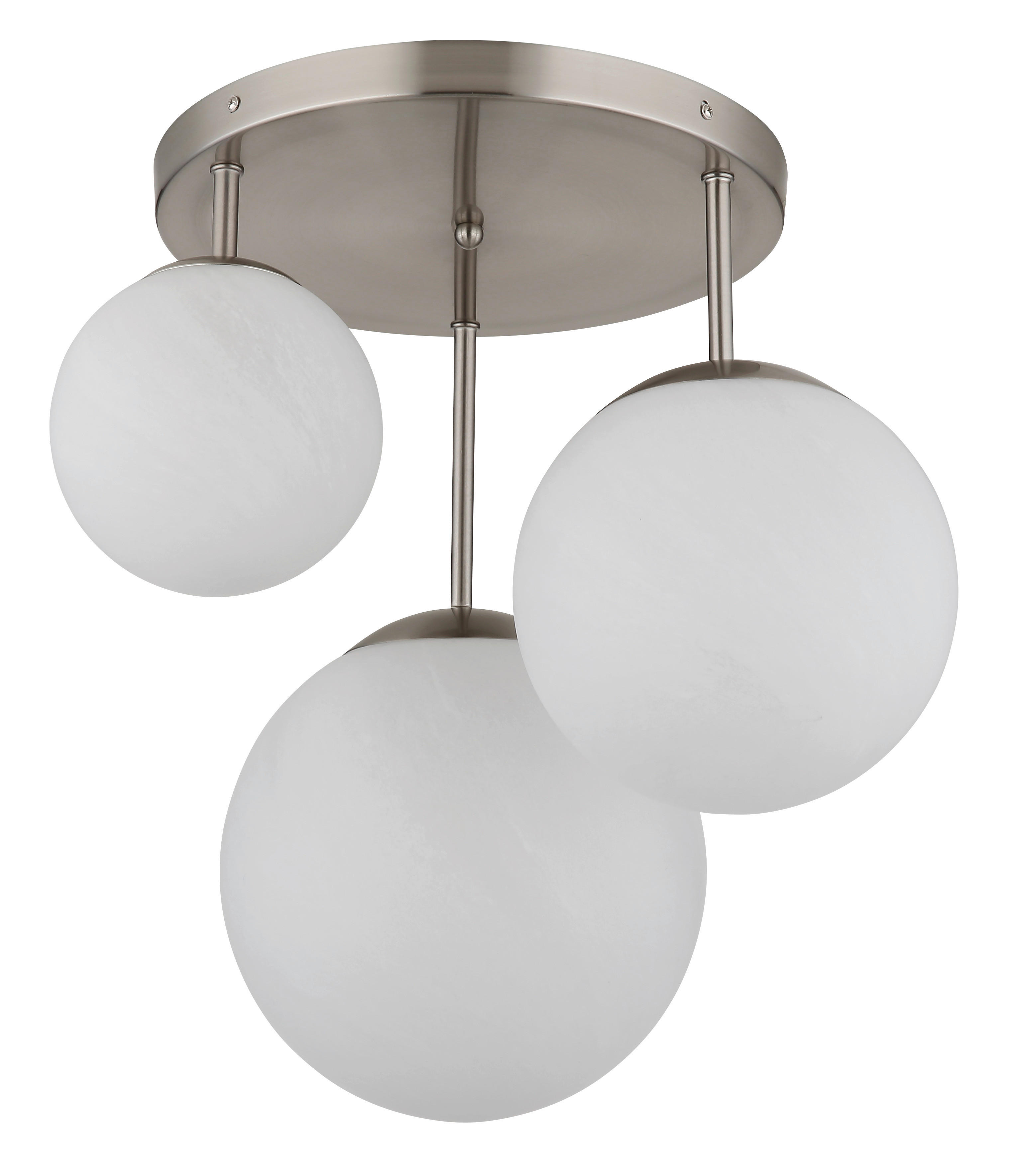 GLOBO Deckenleuchte KOP 60520301 Opal nickel Metall Glas H/D: ca. 44x45 cm E27 4 Brennstellen KOP - nickel/Opal (45,00/44,00cm) - GLOBO