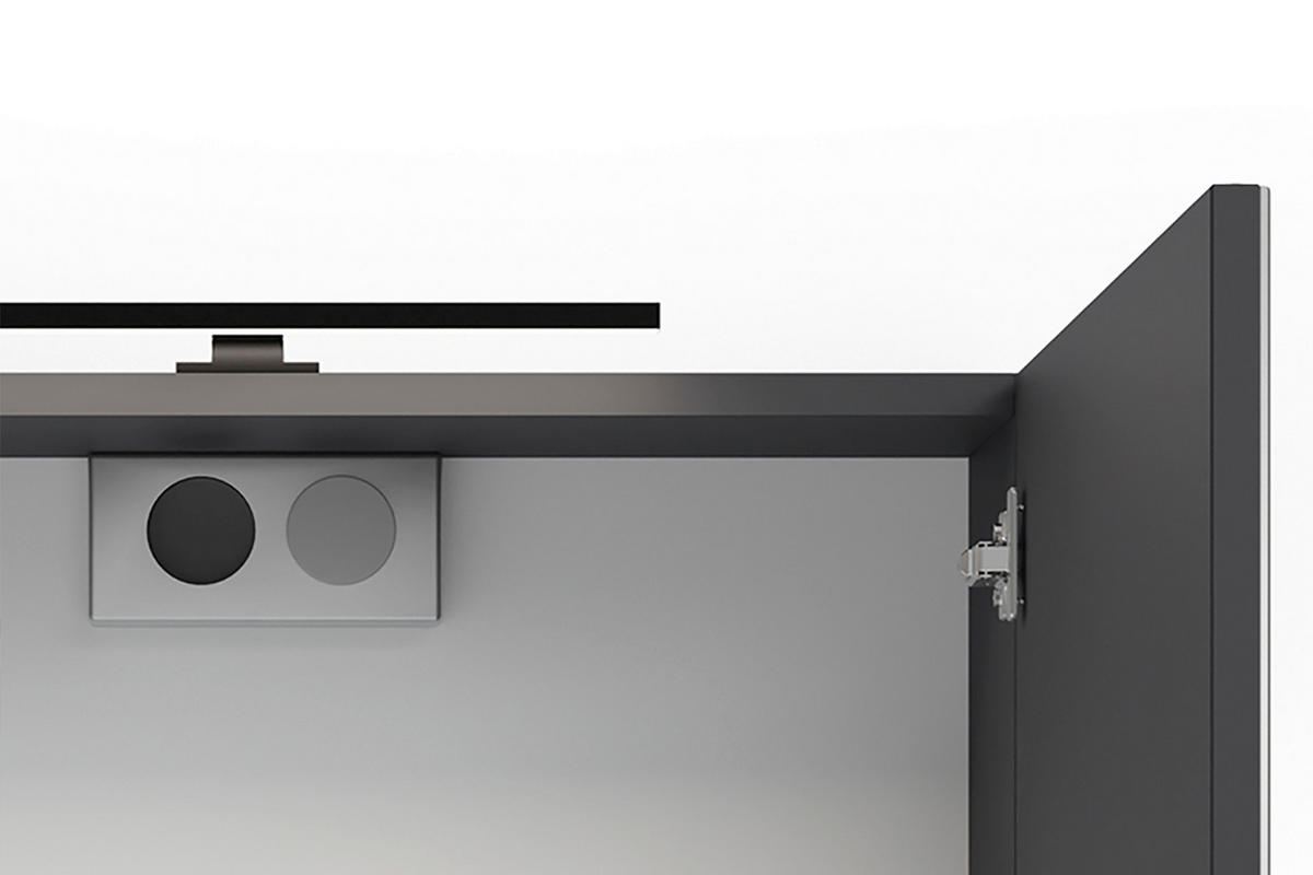 Spiegelschrank SPREE anthrazit B/H/T: ca. 60x60x20 cm SPREE - anthrazit (60,00/60,00/20,00cm) - byLIVING