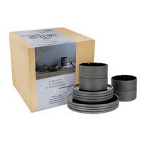 CreaTable Tafelservice Futuro schwarz Steinzeug 12 tlg. Futuro - schwarz - CreaTable