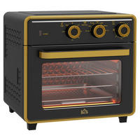 HOMCOM Küchengerät schwarz Edelstahl B/H/L: ca. 37,7x36x34,5 cm Minibackofen - schwarz (34,50/37,70/36,00cm) - HOMCOM