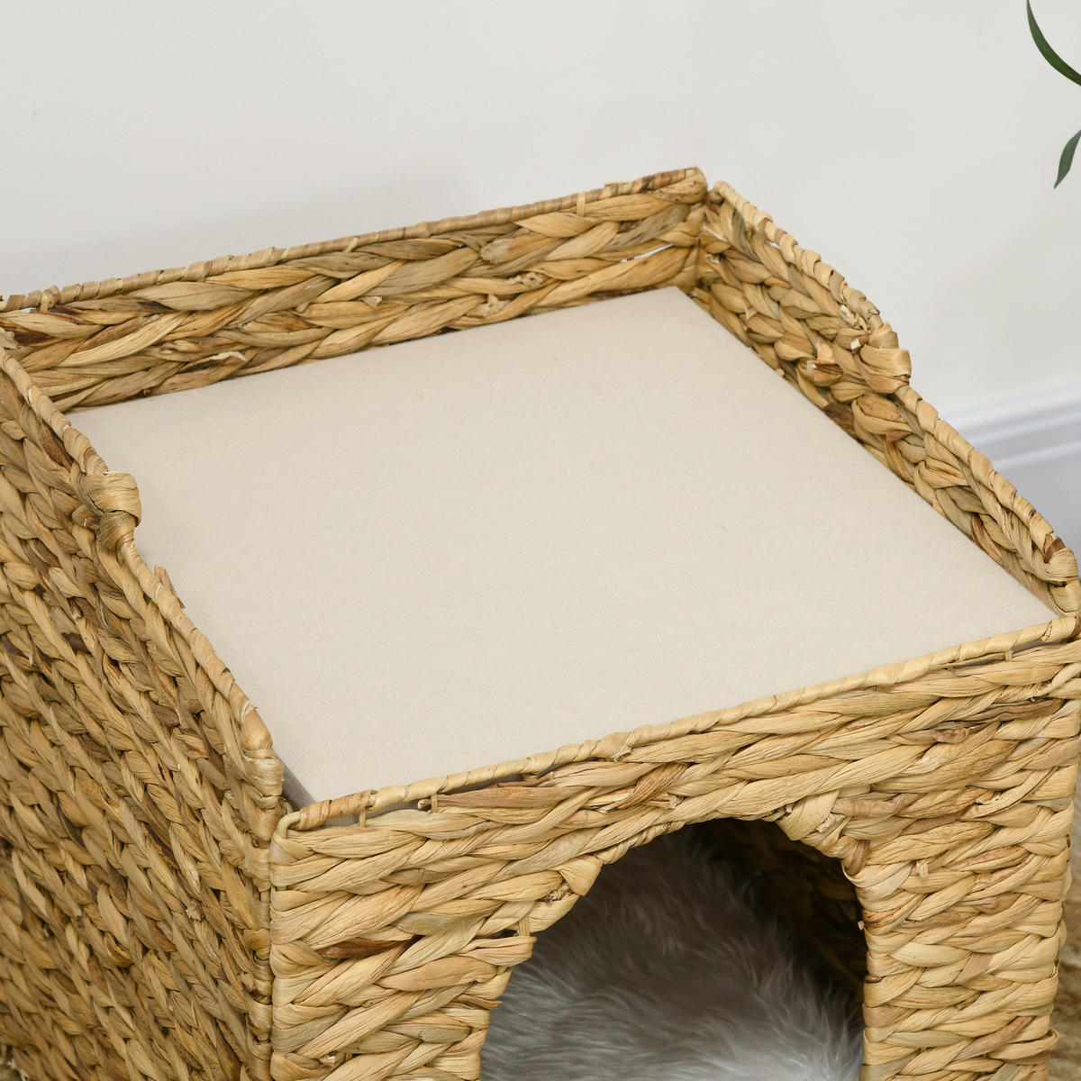 PawHut Katzen-Zubehör braun Polypropylen B/H/L: ca. 37,5x37,5x41,5 cm Rattan_Katzenhaus - braun (41,50/37,50/37,50cm) - PawHut