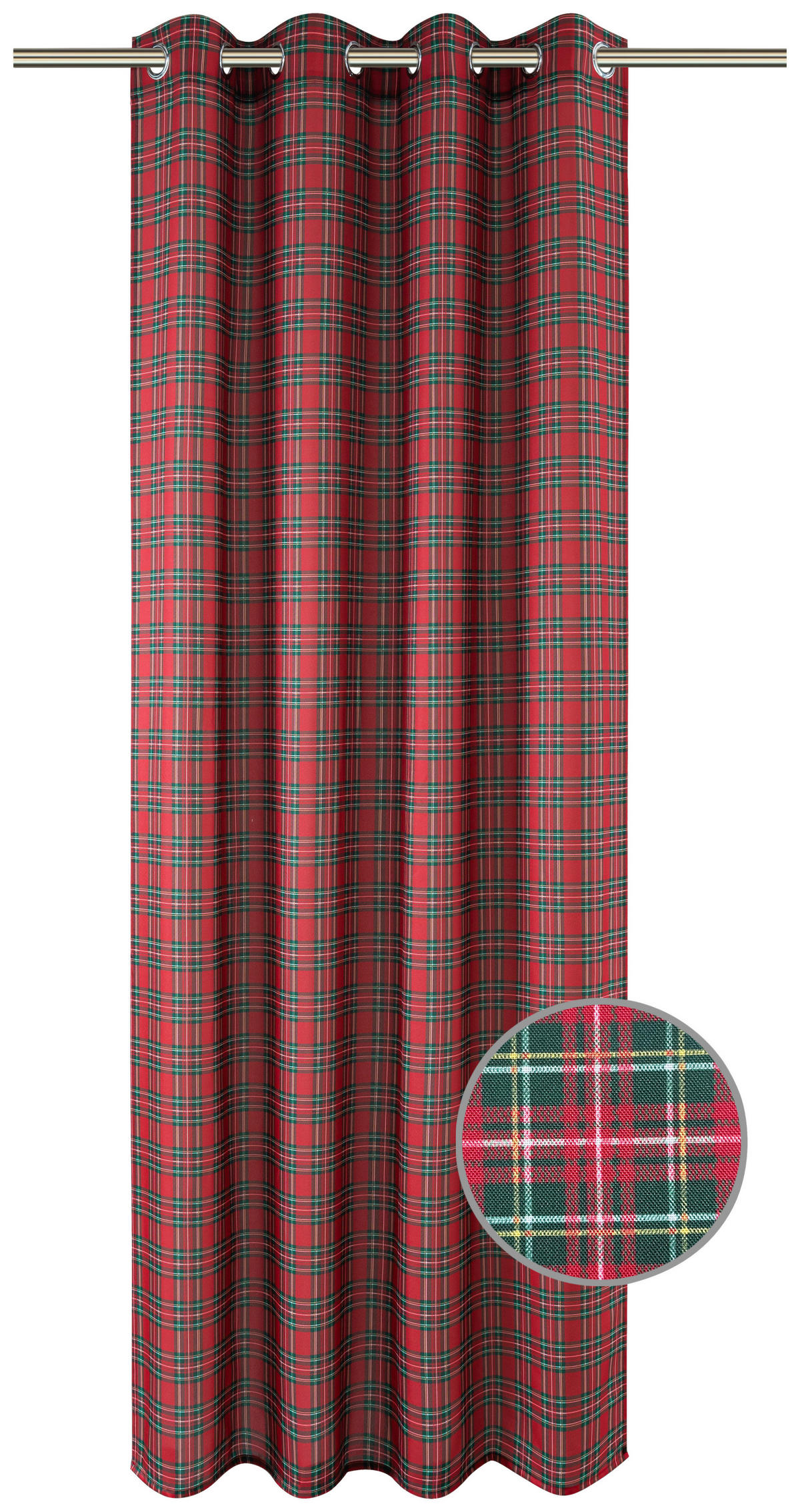 POCOline Ösenvorhang Noel rot B/L: ca. 140x245 cm Noel - rot/grün (140,00/245,00cm) - POCOline