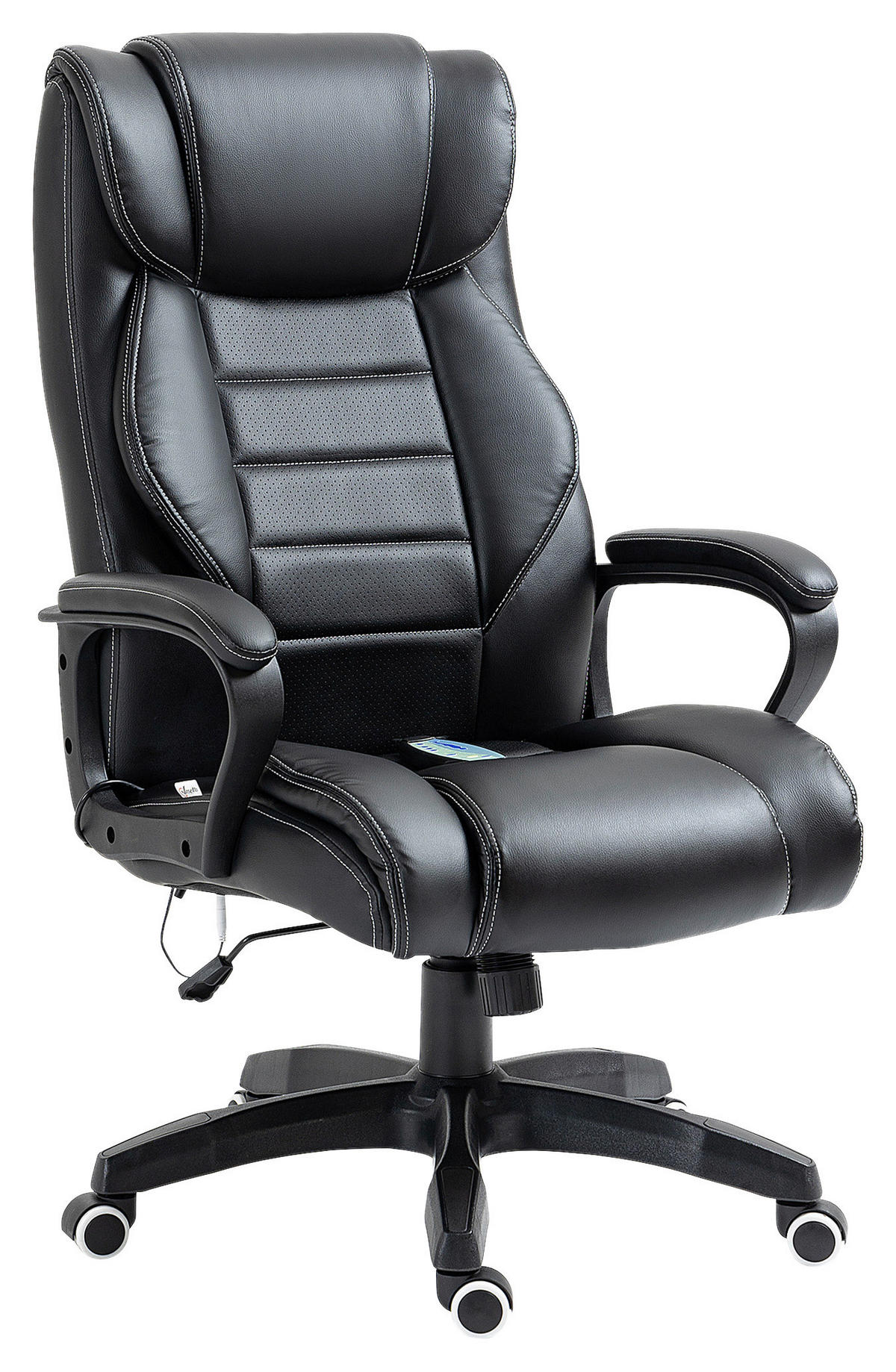 Chefsessel 921-321 schwarz Kunstleder Nylon Kunststoff 921-321 - schwarz (66,00/120,00/78,00cm) - Vinsetto