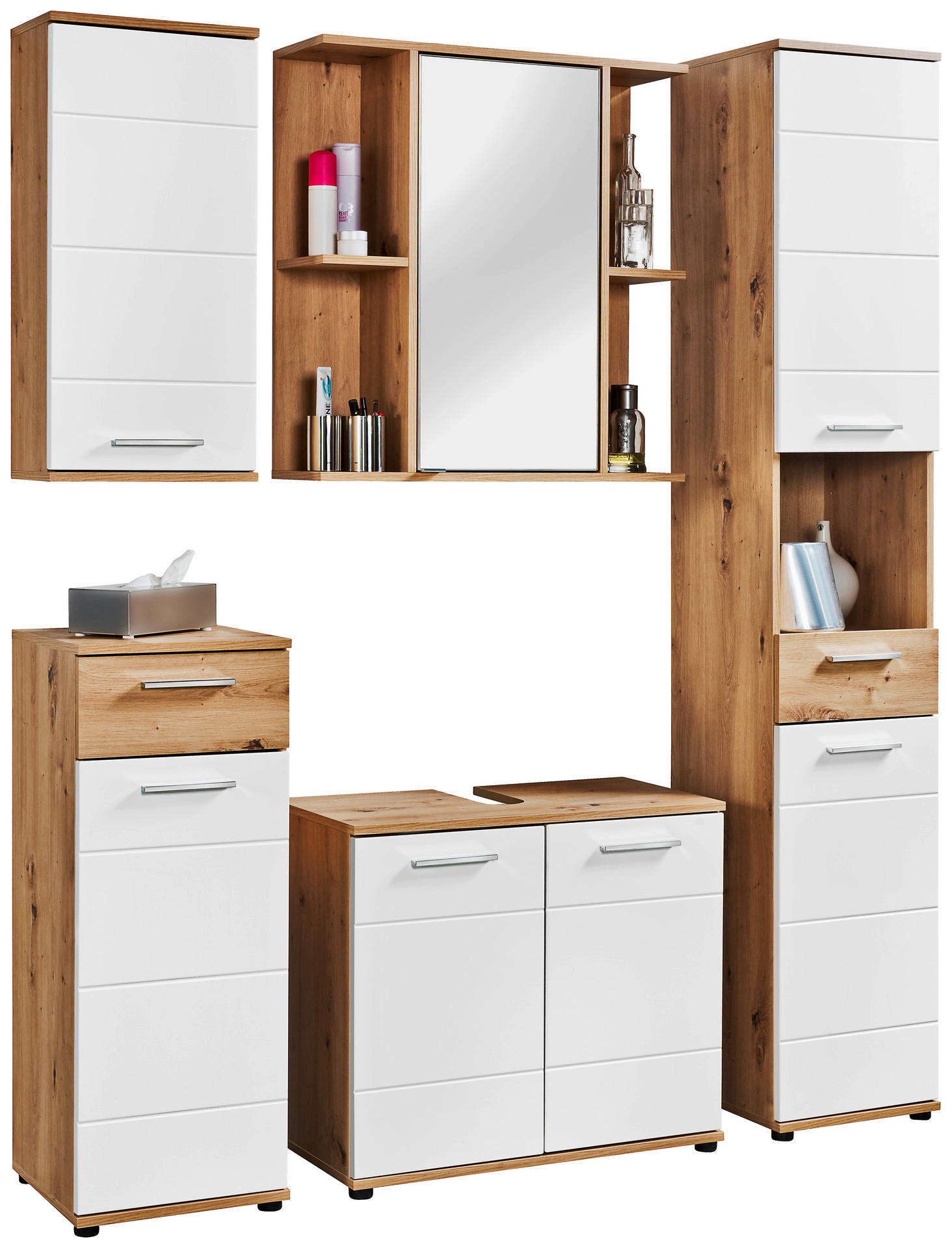 Thumbnail - Spiegelschrank Bergen Eiche Artisan Nachbildung B/H/T: ca. 70x74x23 cm