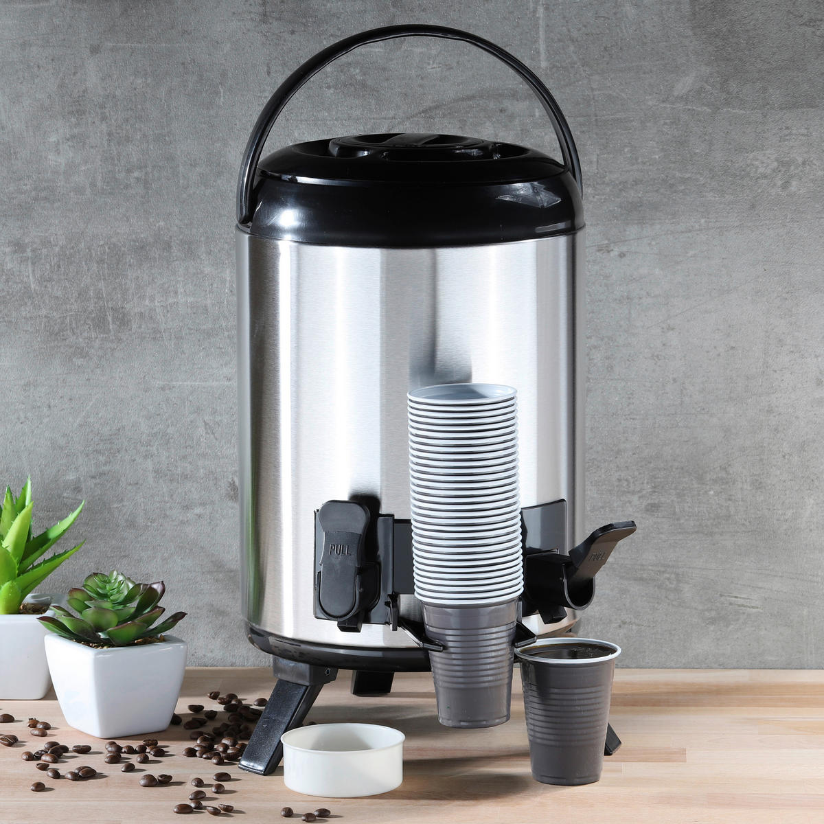 HI Warmhalte-Airpot silber Edelstahl Warmhalte-Airpot 9l - silber - HI