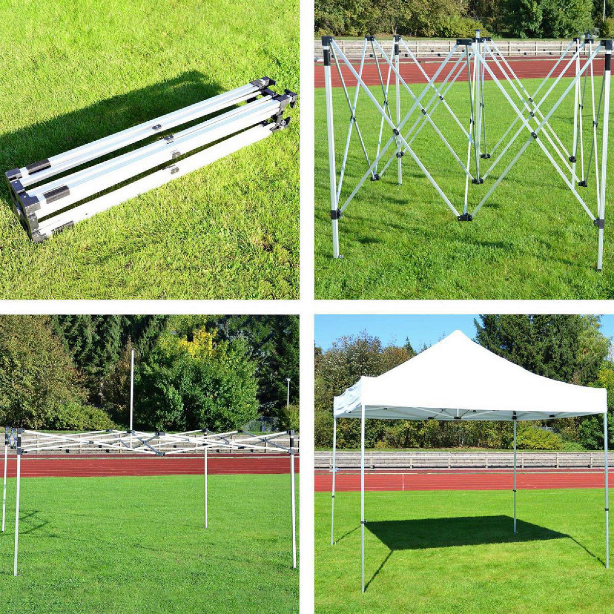 VCM Faltpavillon PROFI weiß Polyester-Mischgewebe B/H/L: ca. 300x220x300 cm PROFI - weiß (300,00/300,00/220,00cm) - VCM