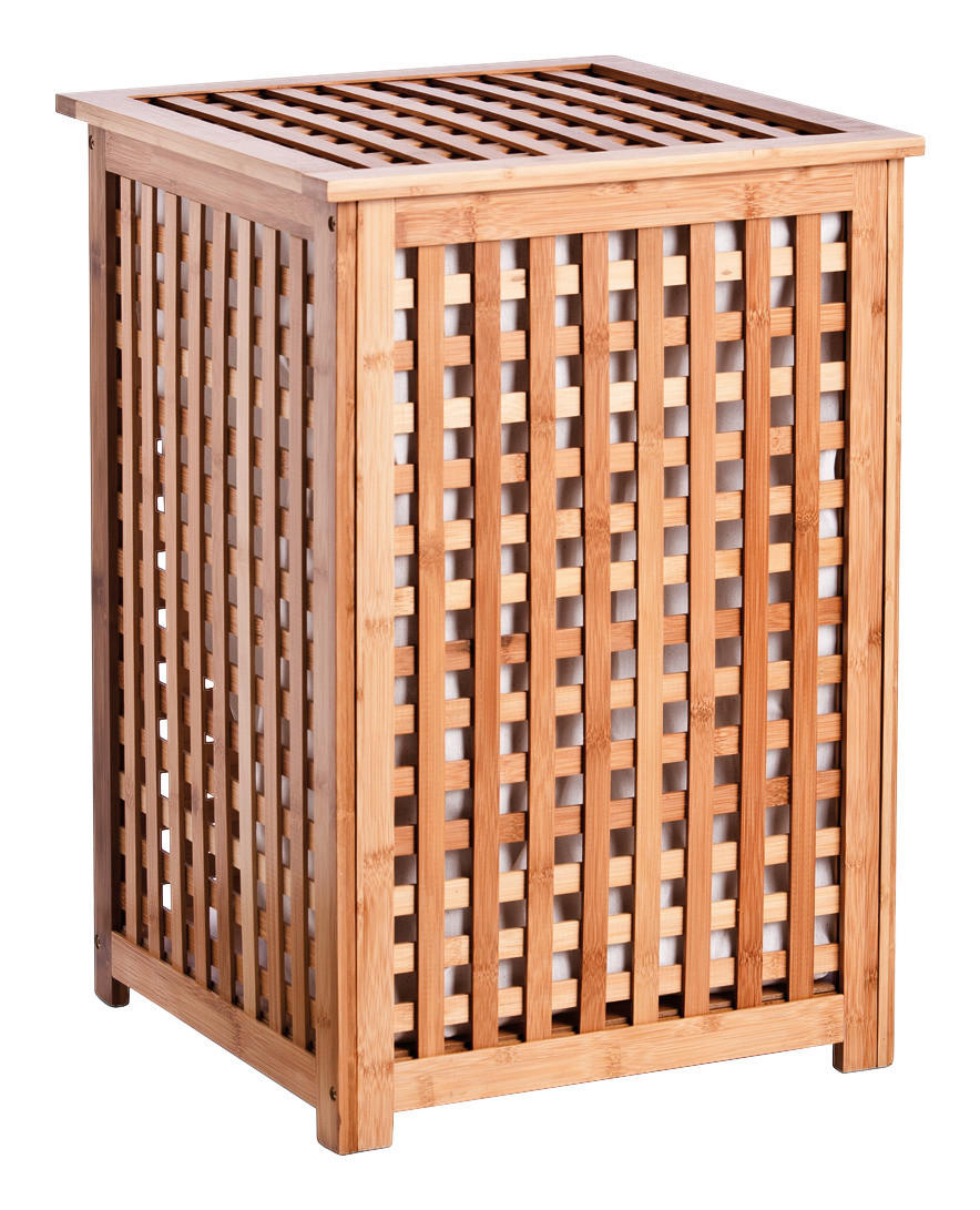Zeller Wäschesammler natur Bambus B/H/L: ca. 40x58x40 cm Wäschesammler - natur (40,00/40,00/58,00cm) - Zeller