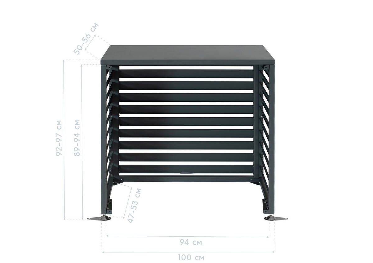 Westmann Verkleidung Wärmepumpe Boxa anthrazit B/H/L: ca. 100x97x56 cm Boxa - anthrazit (56,00/100,00/97,00cm) - Westmann