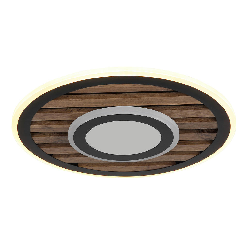 Thumbnail - GLOBO Deckenleuchte Opal mattschwarz Metall MDF H/D: ca. 6x40 cm 1 Brennstellen