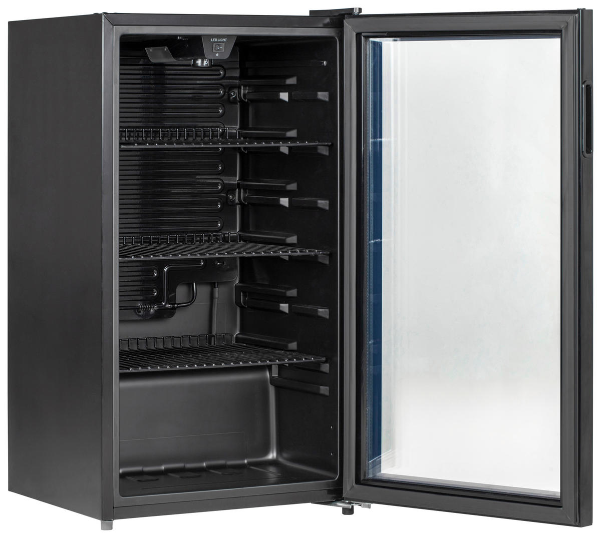 POCOline Glastürkühlschrank GTK85-93ES schwarz B/H/T: ca. 47x84x44 cm Glastürkühlschrank GTK85-93ES - schwarz (47,00/84,00/44,00cm) - POCOline