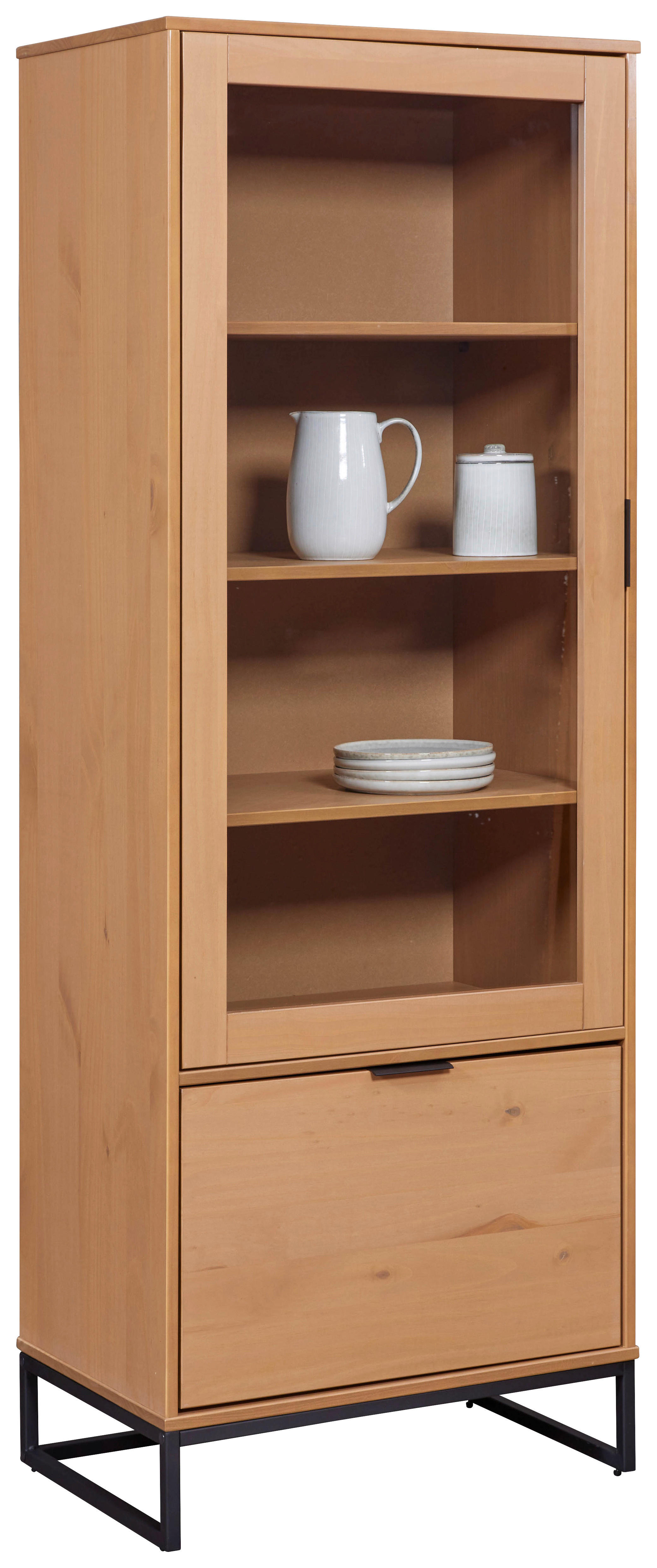 Vitrine Vivo 2T Oak lackiert Holz B/H/L: ca. 45x190x70 cm Vivo 2T - Oak (70,00/45,00/190,00cm) - Inter Link