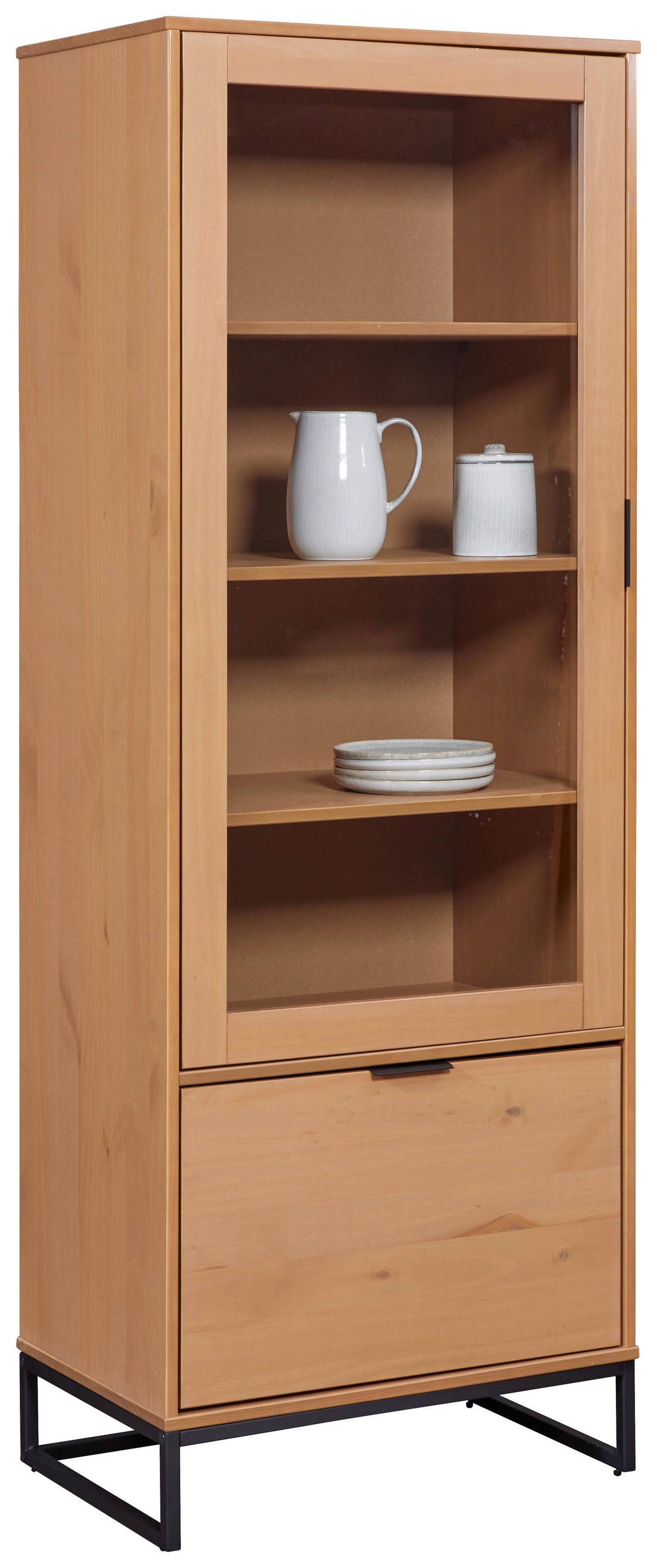 Vitrine Vivo 2T Oak lackiert Holz B/H/L: ca. 45x190x70 cm Vivo 2T - Oak (70,00/45,00/190,00cm) - Inter Link