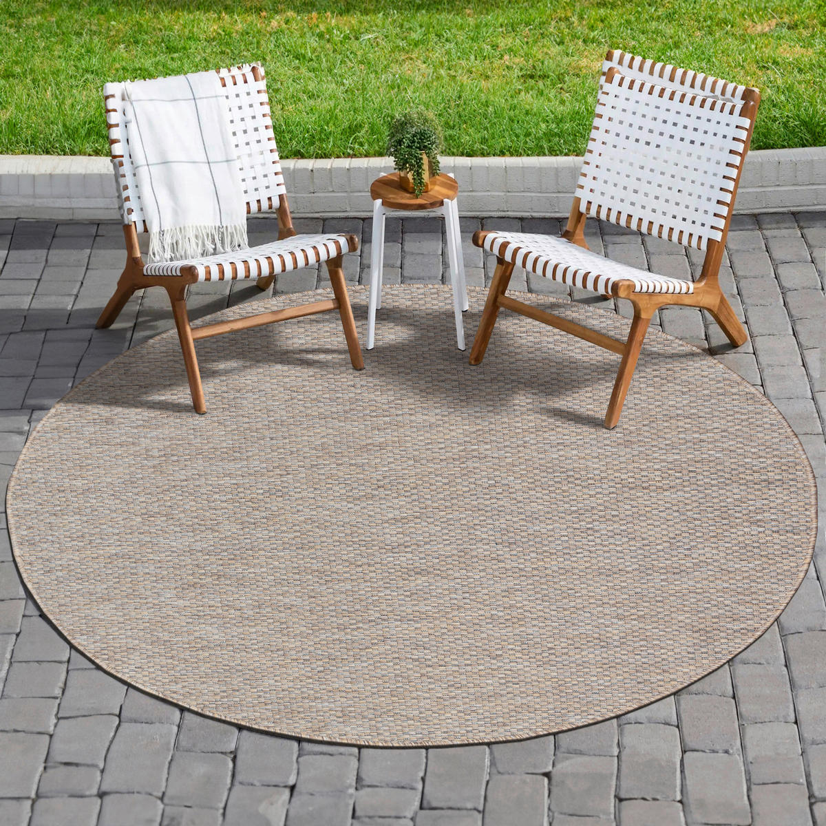Sanat Outdoorteppich MELISSA braun B/L: ca. 120x120 cm MELISSA - braun (120,00/120,00cm) - Sanat