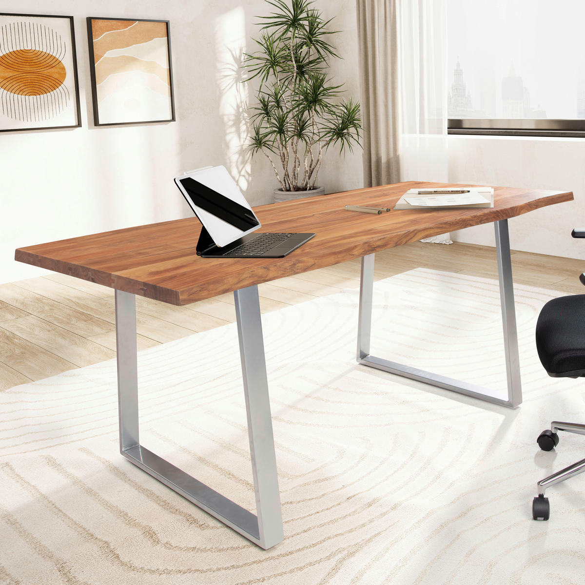 Schreibtisch B/H/T: ca. 120x76x60 cm Schreibtisch - (120,00/76,00/60,00cm) - Wohnling