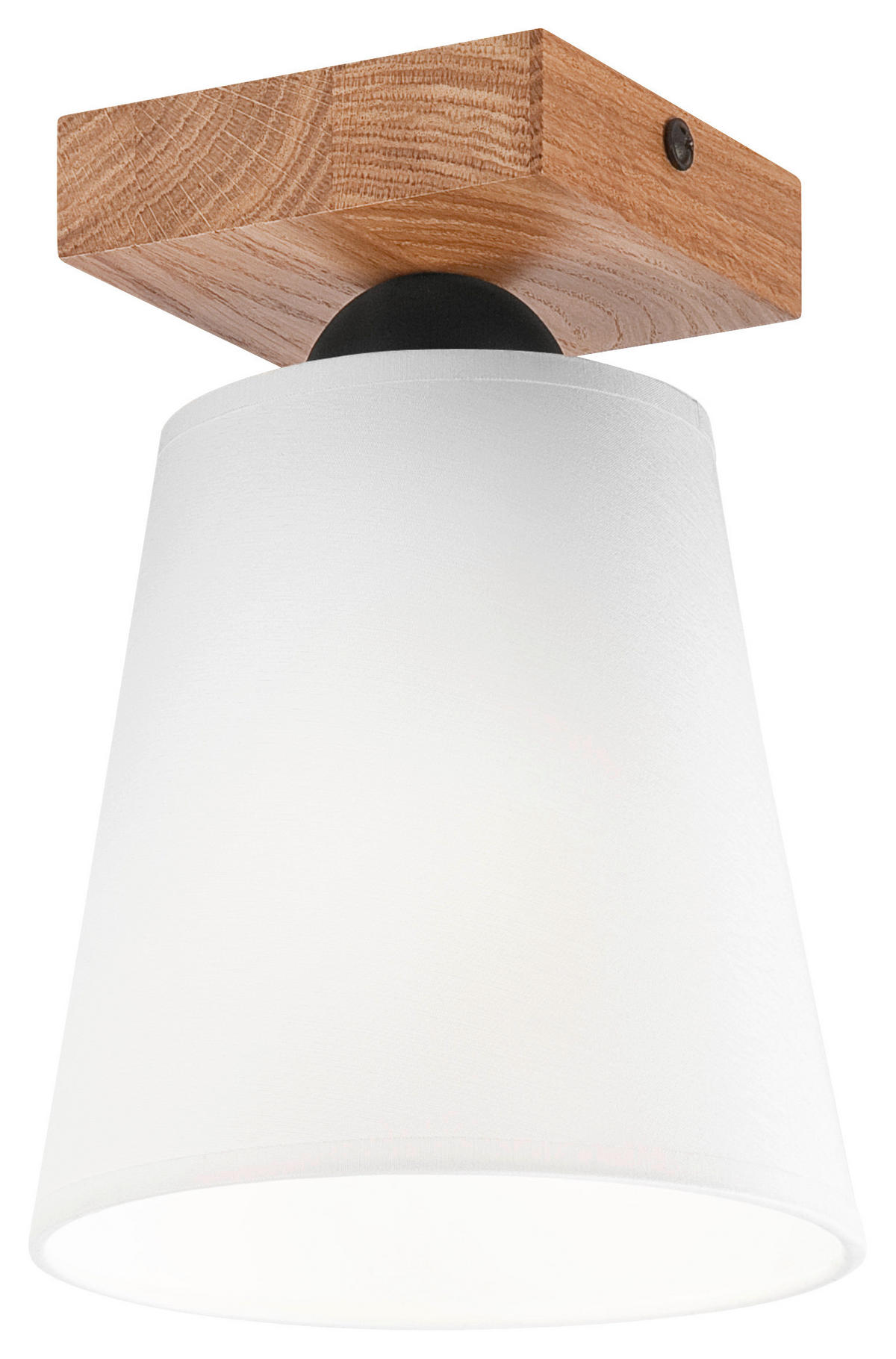 Lamkur Deckenleuchte LULA 47577 weiß Eiche Holz Textil H/L: ca. 21x15 cm E27 1 Brennstellen Lula - Eiche/weiß (15,00cm) - Lamkur