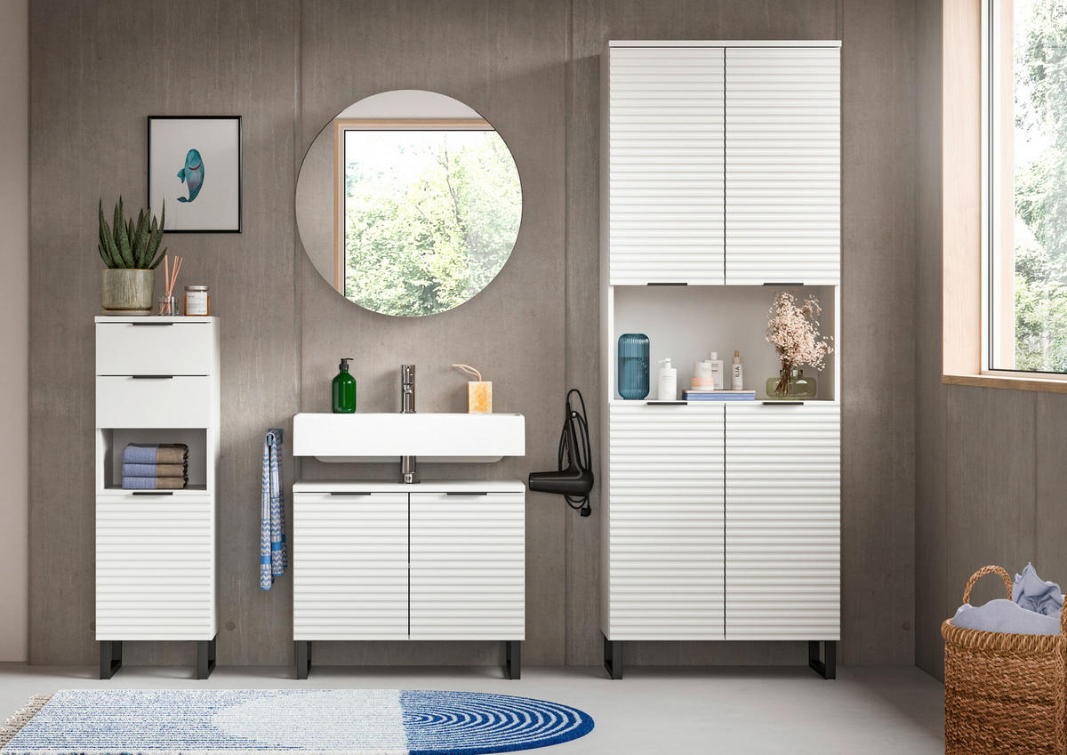 Schrank Riff weiß B/H/T: ca. 35x110x34 cm Riff - weiß (35,00/110,00/34,00cm) - xonox.home