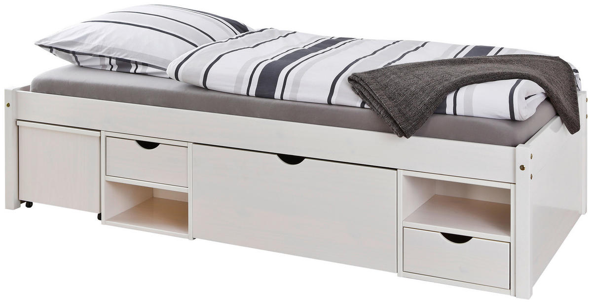 Funktionsbett Till weiß Liegefläche B/L: ca. 90x200 cm Till - weiß (96,00/48,00/209,00cm) - Inter Link