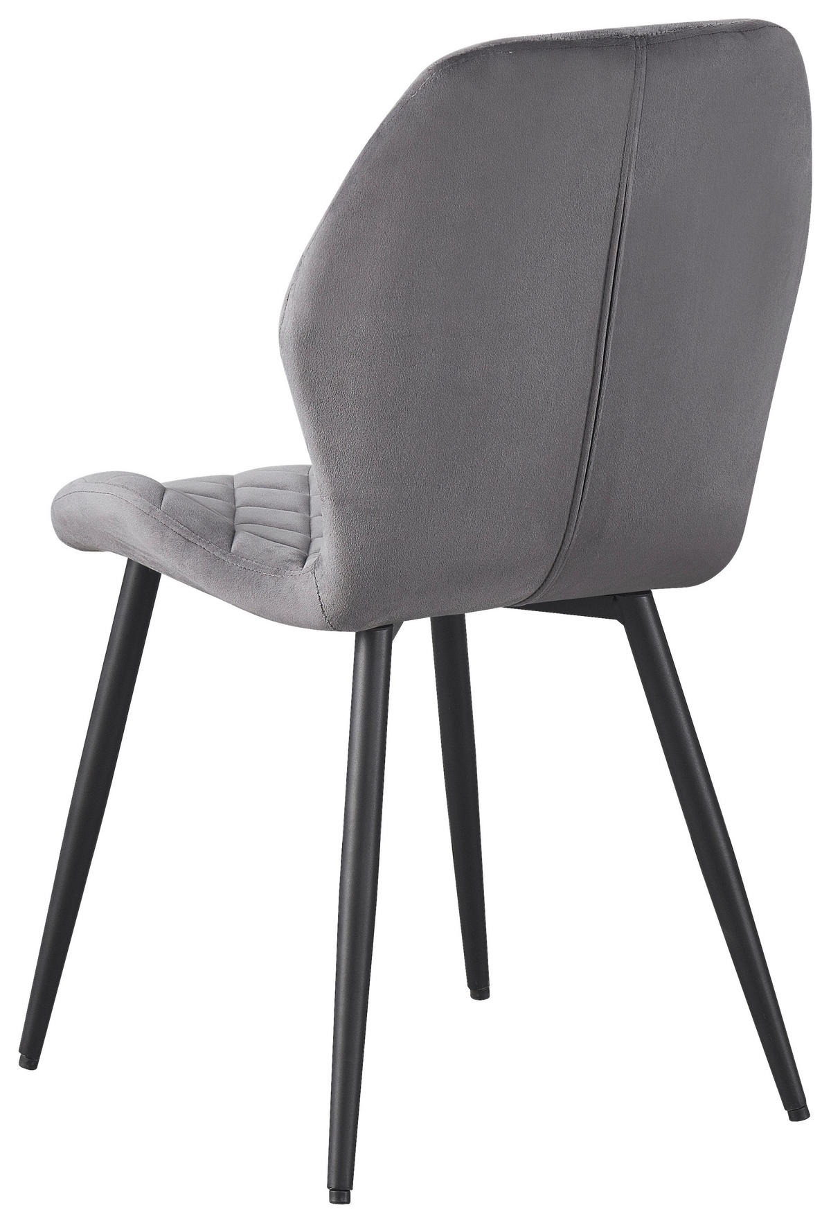 Stuhl Helena grau Samtoptik B/H/T: ca. 46x86,5x58 cm Helena - schwarz/grau (46,00/86,50/58,00cm)