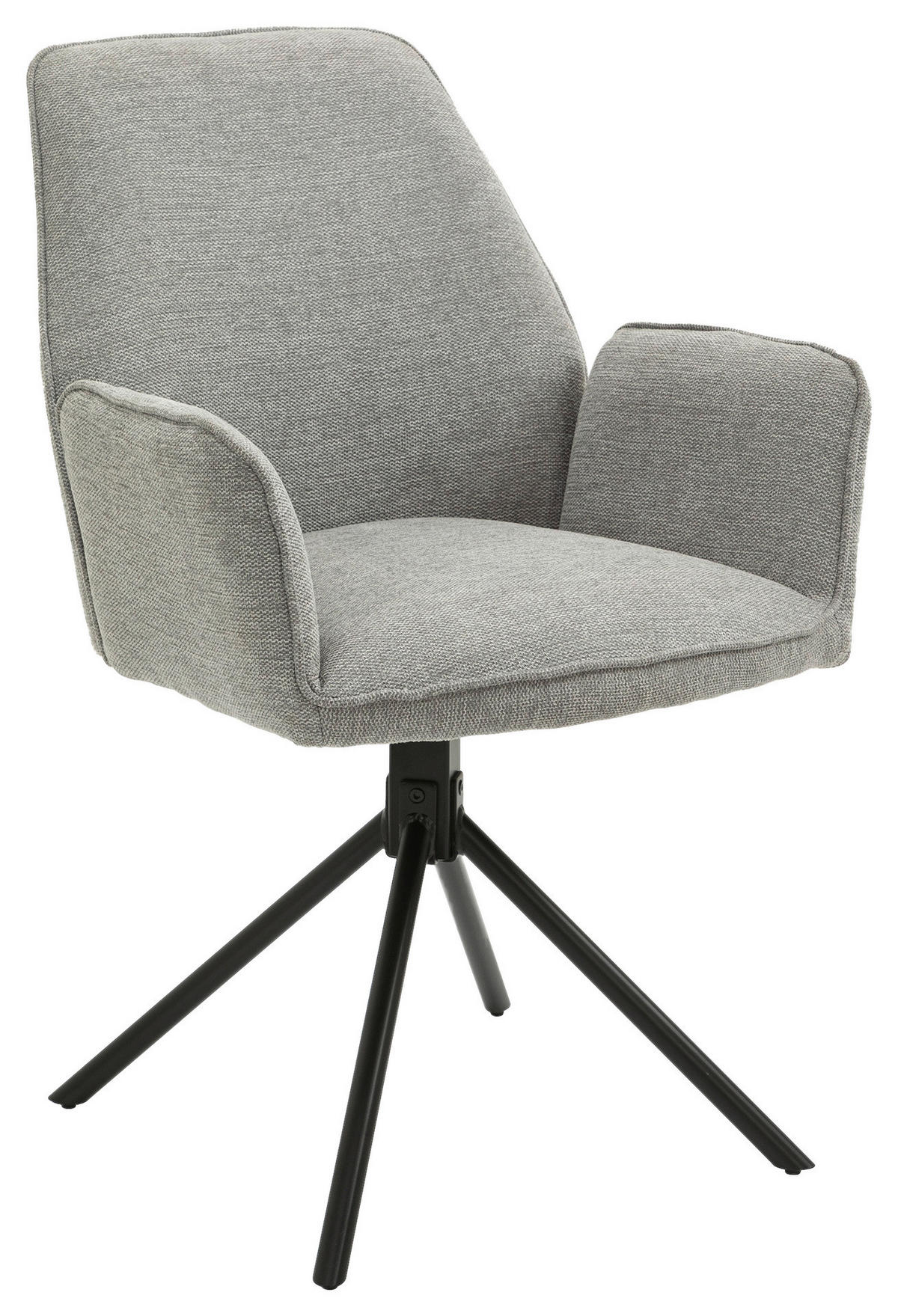 Stuhl BLAIR 2er-Set hellgrau schwarz Webstoff Metall B/H/T: ca. 57x89x61 cm BLAIR 2er-Set - hellgrau/schwarz (57,00/89,00/61,00cm) - byLIVING