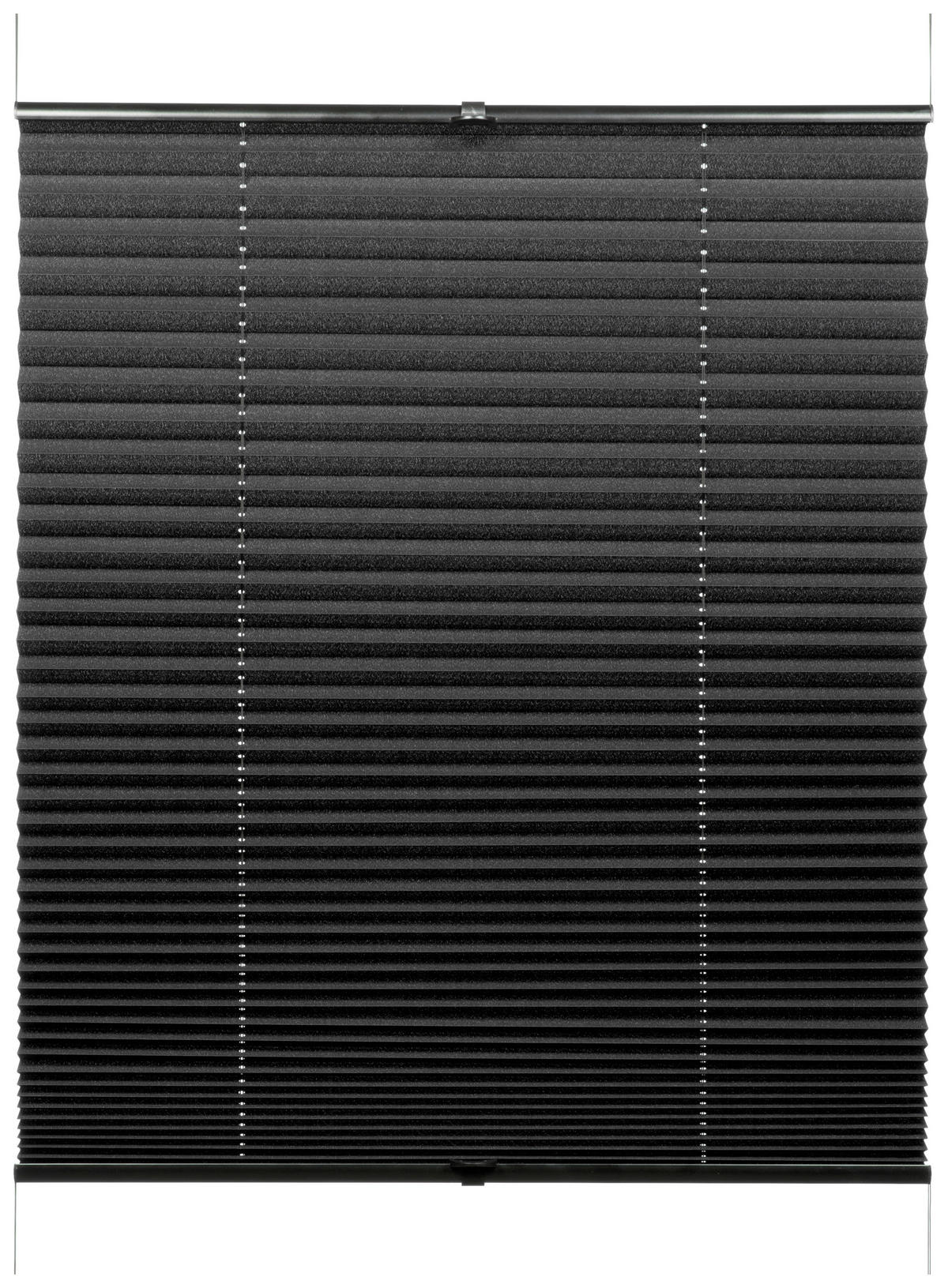 Spannplissee schwarz B/L: ca. 60x210 cm Plissee-uni_TL - schwarz (60,00/210,00cm) - Boviva