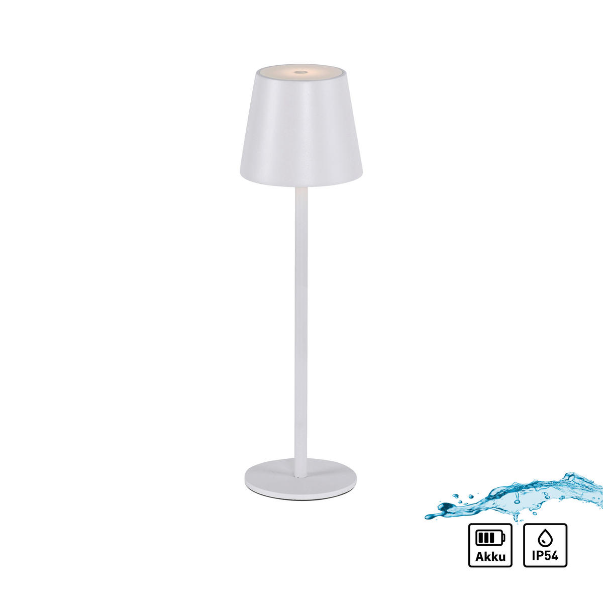 Just Light Akku-Tischleuchte EURIA 19250-16 weiß Metall Kunststoff B/H/D: ca. 11x37x11 cm 1 Brennstellen EURIA - weiß (11,00/37,00cm) - Just Light