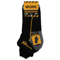 Herren-Socken schwarz 3 Packstücke Größe 39-42 Arbeitssneakersocken_Herren_3erPack - schwarz/grau