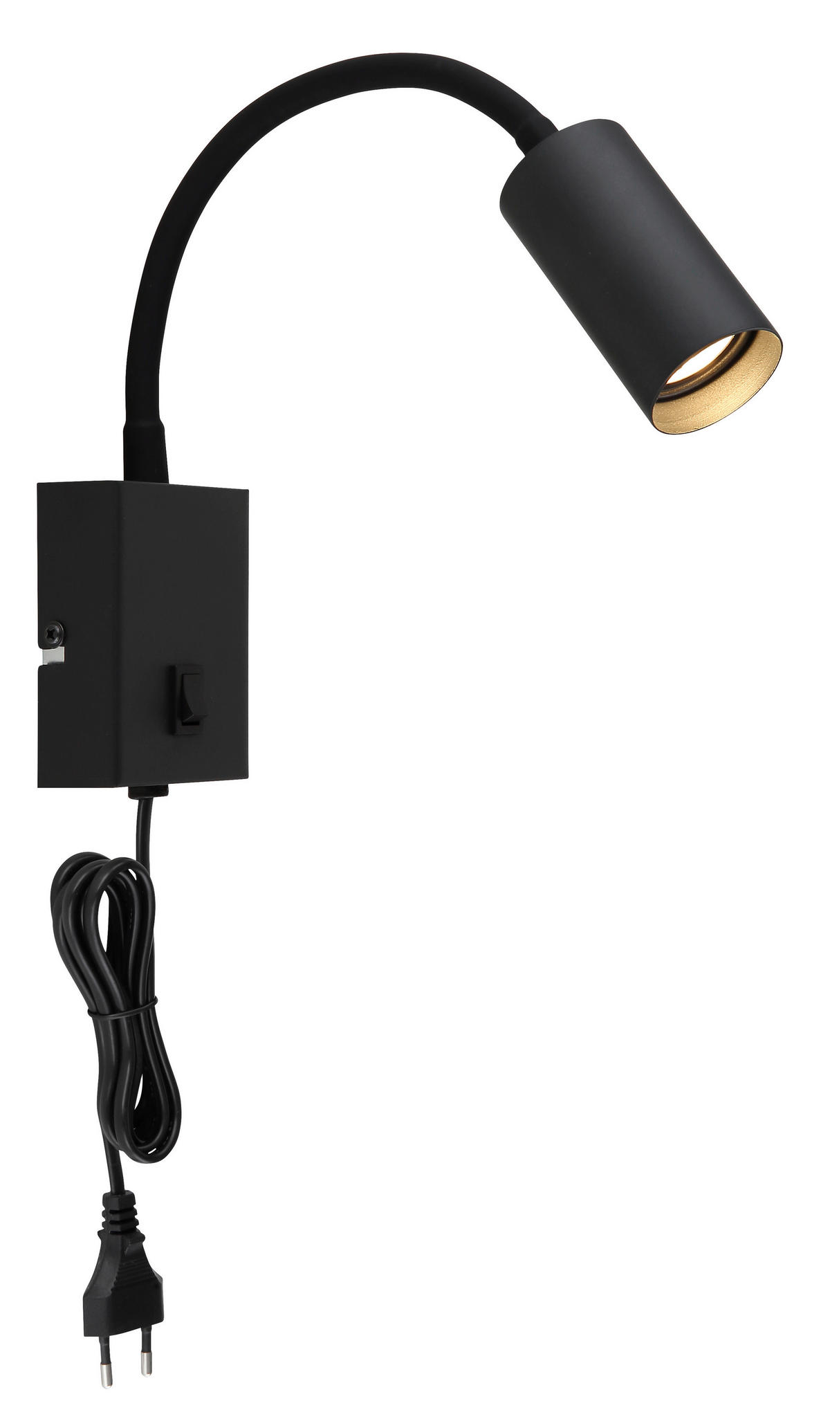 GLOBO Wandleuchte schwarz Chrom Kunststoff Metall Aluminium B/H/L: ca. 8,5x20,5x9 cm Wandleuchte-Este - schwarz/Chrom (9,00/8,50/20,50cm) - GLOBO